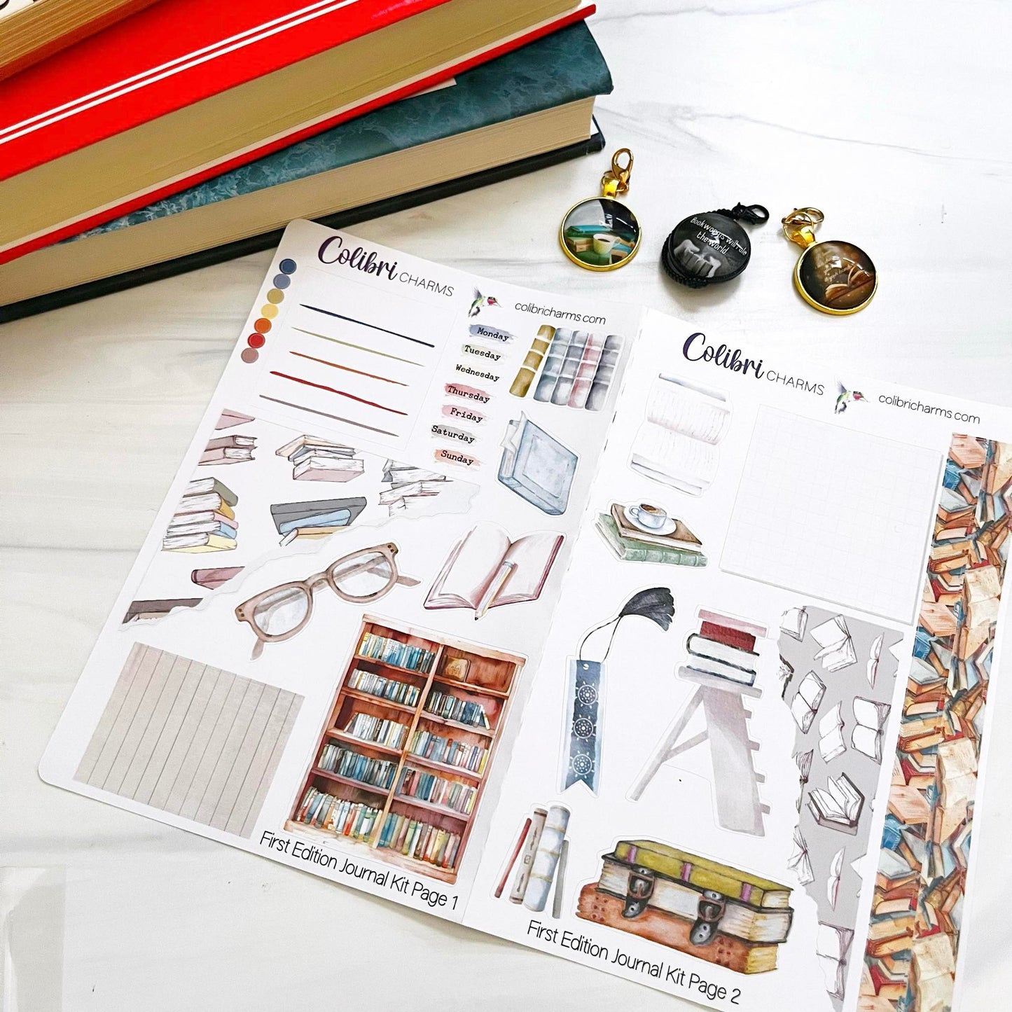 First Edition Journal Kit, Planner Stickers, Book Journaling, Avid Reader's Bujo Kit, Seasonal Planner Stickers