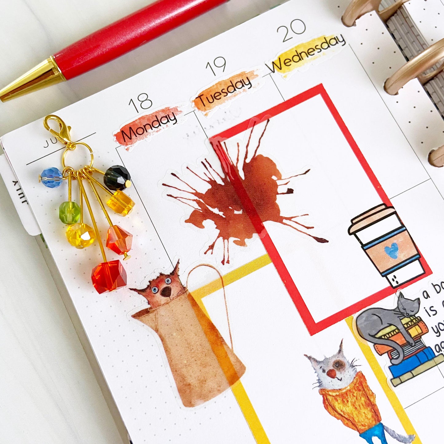 Cat Lovers Planner Stickers | Funny Kitties Planner Sticker Kit | Furbaby Stickers | Books & Beans Planner Stickers | Perfect Teacher Gift