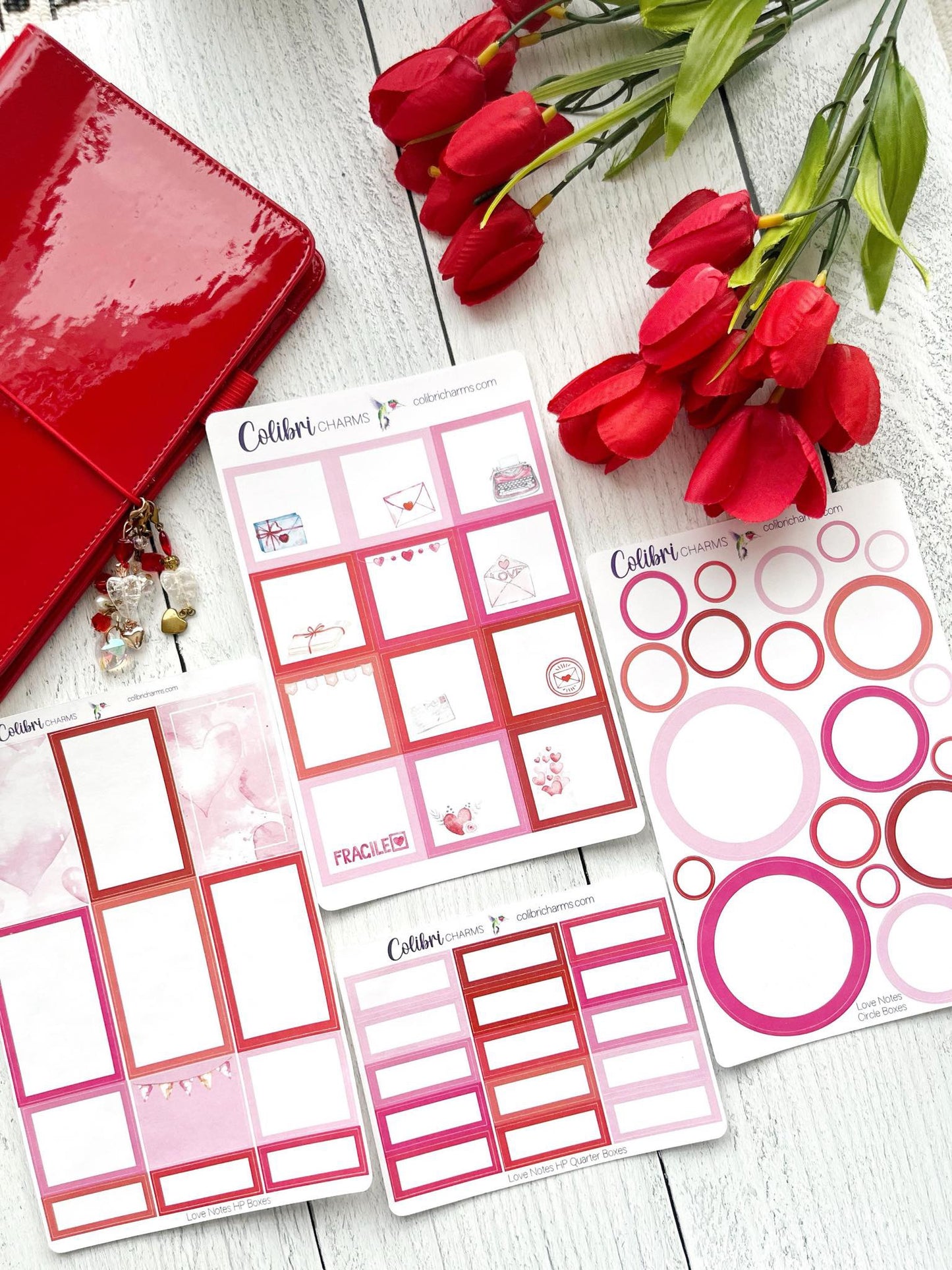 Love Notes Box Planner Stickers, Valentine Happy Planner Stickers, Seasonal Planner, Functional Planning