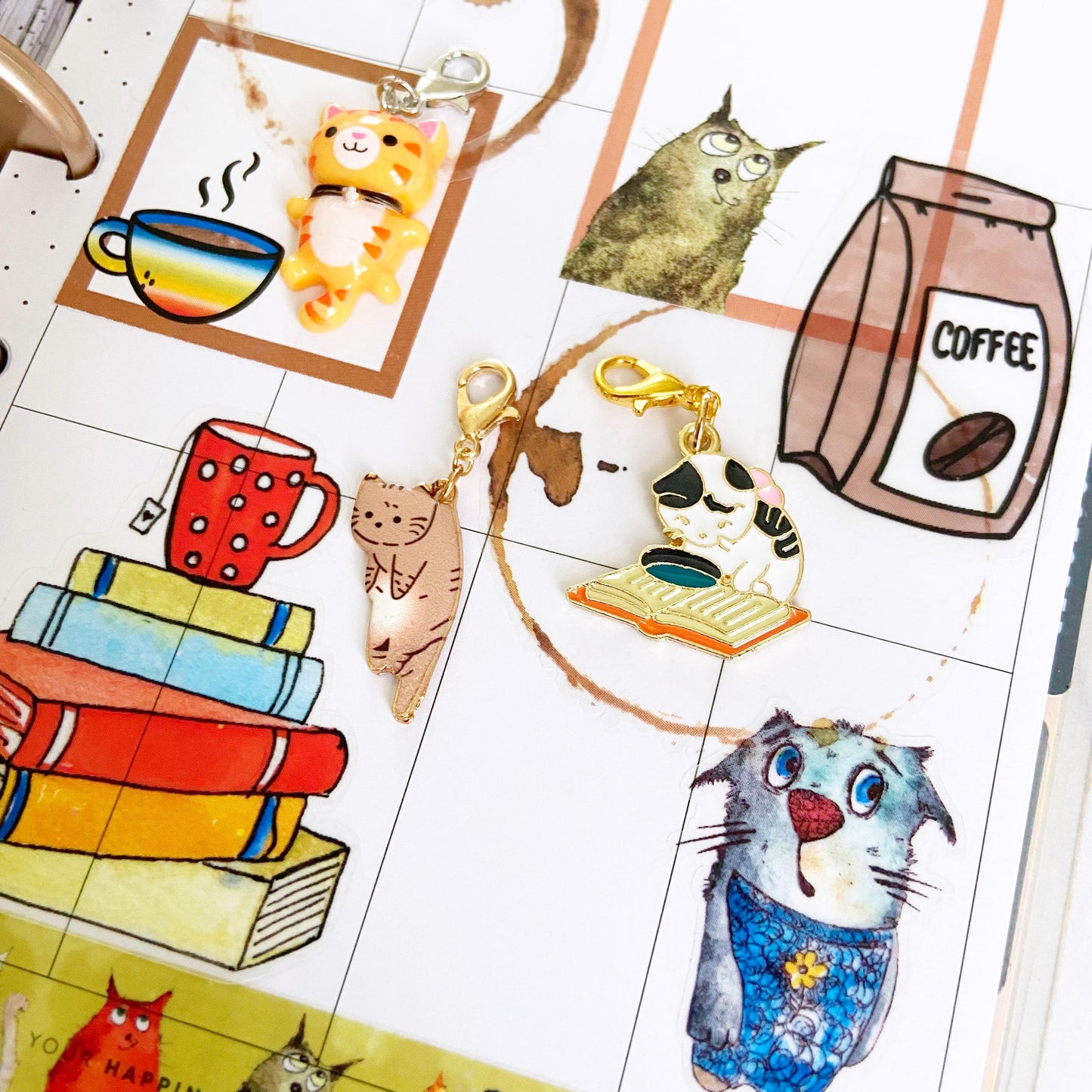 Cat Lovers Planner Stickers | Funny Kitties Planner Sticker Kit | Furbaby Stickers | Books & Beans Planner Stickers | Perfect Teacher Gift