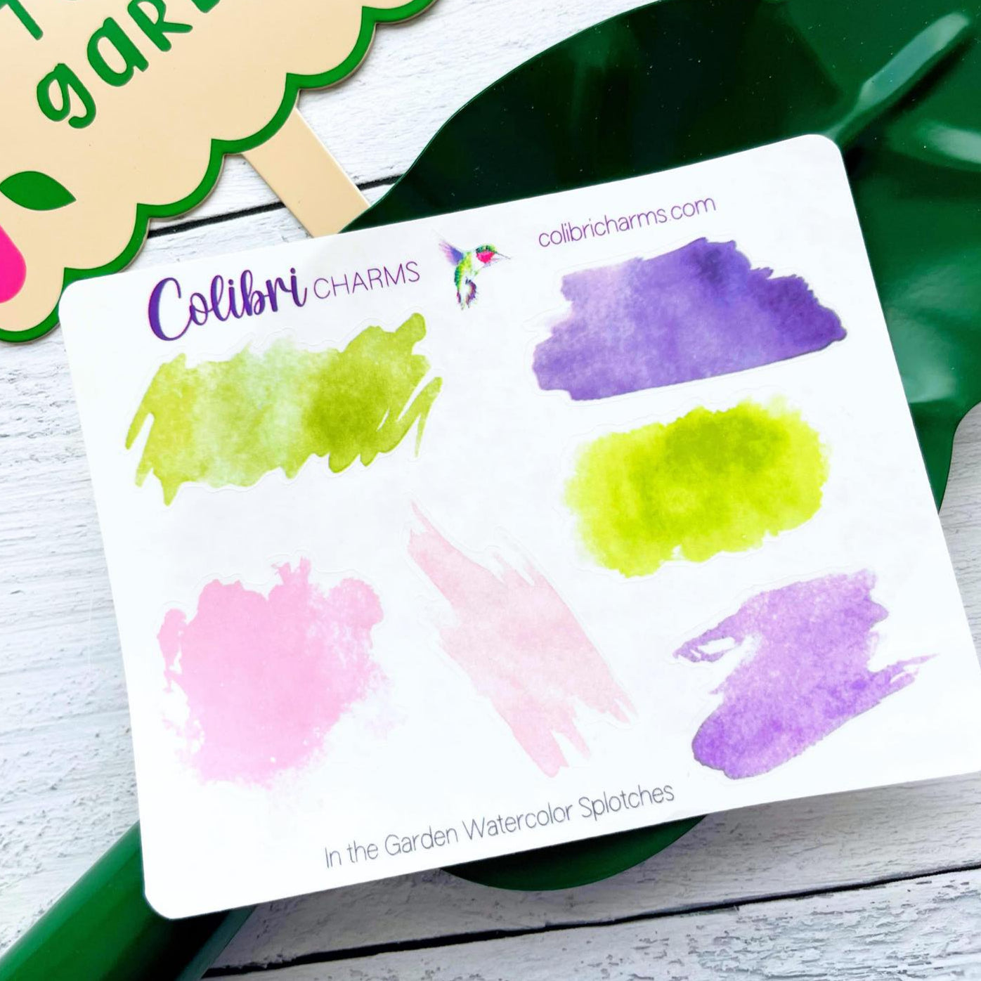 In the Garden Watercolor Splotches Planner Stickers, Pastel Paint Swatch Stickers, Spring Planner