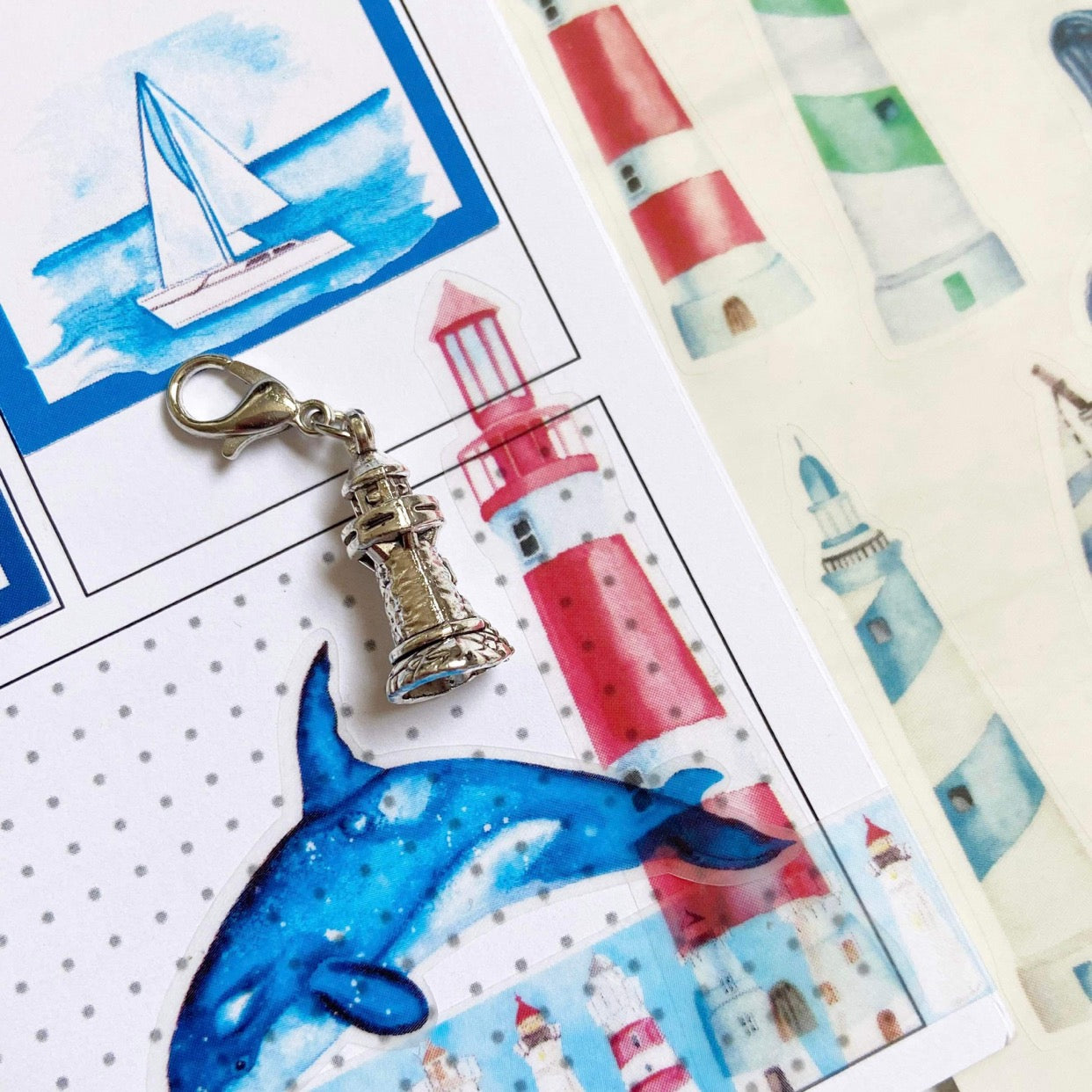 Nantucket Holiday Planner Stickers | Whales Stickers | Lighthouses | Sailboat Planner Sticker Kit | Seasonal Planner Stickers