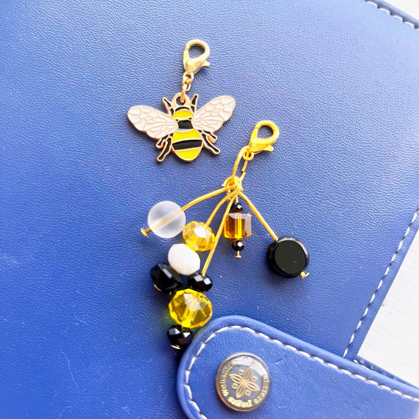 Enamel Bee Planner Charm, Buzz Clip, Stitch Marker, Bookmark, Progress Keeper, Counter