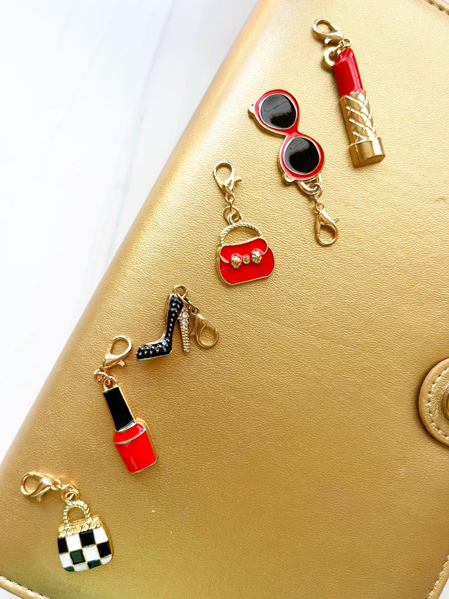 Fashion Plate Charms | High Heel Bookmark | Luxury Handbag Stitch Marker | Couture Charms |Designer Charms