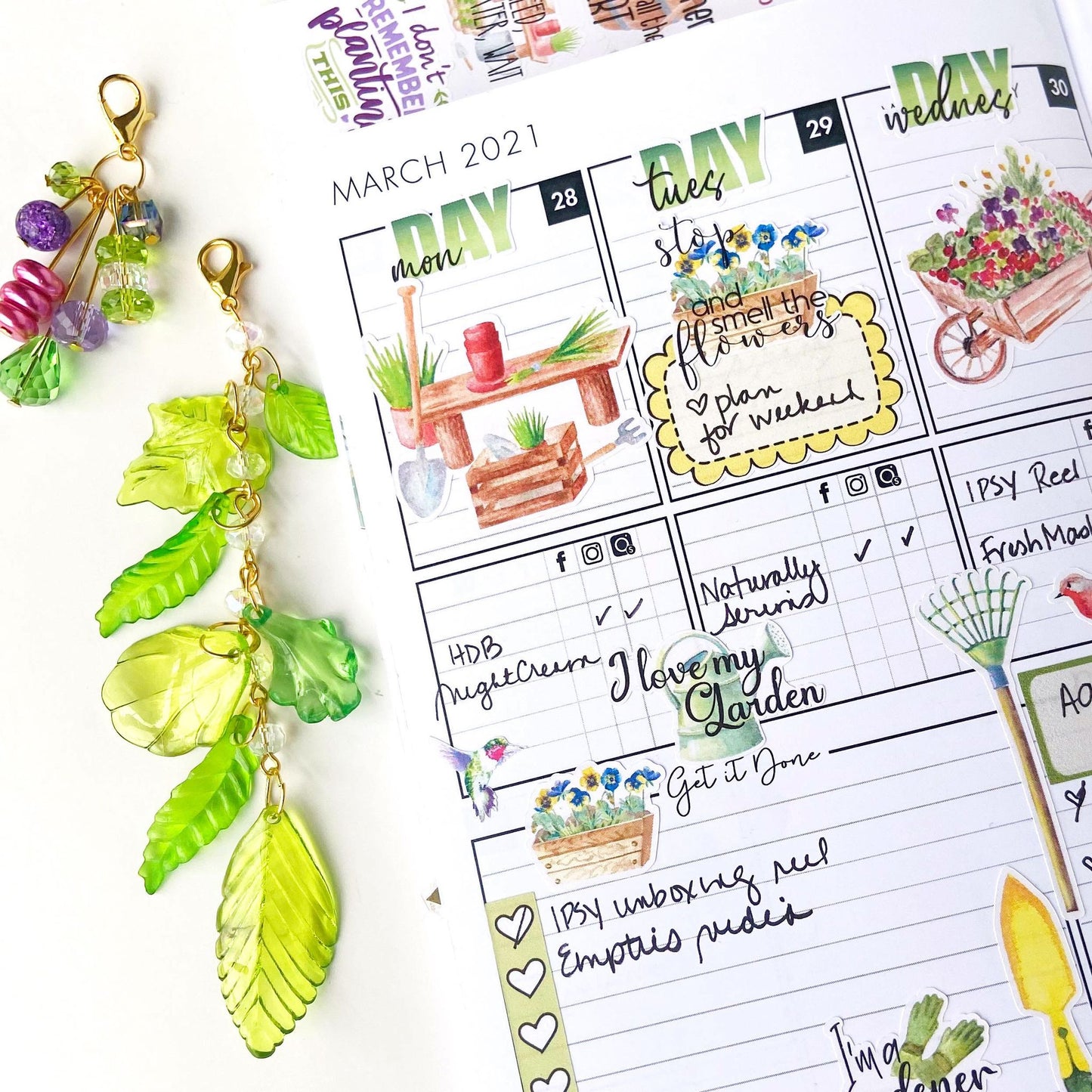 In the Garden Planner Stickers, Gardening Deco Stickers, Springtime, Spring Planner Sticker Kit, Seasonal Planner Stickers