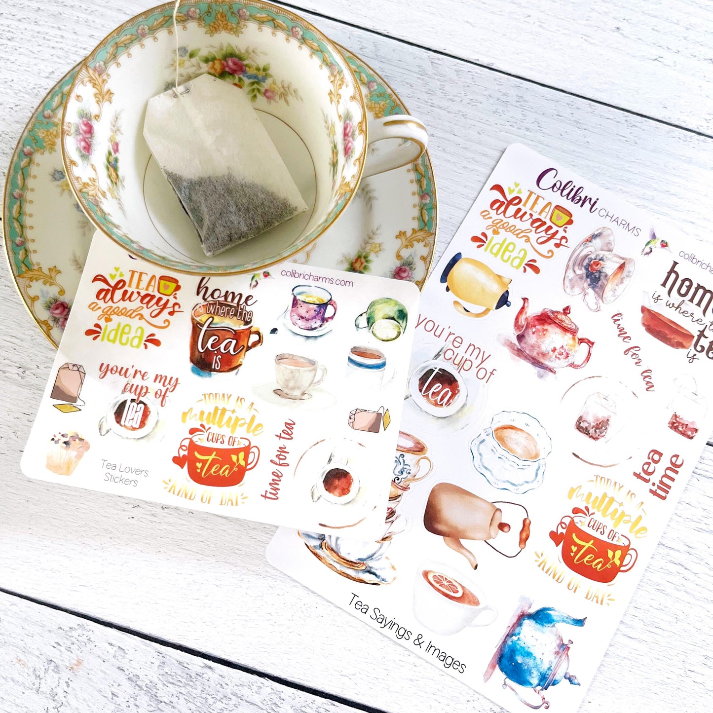 Tea Drinker's Planner Stickers | Tea Lover Stickers | Neutral Palette Stickers | Seasonal Planner Stickers