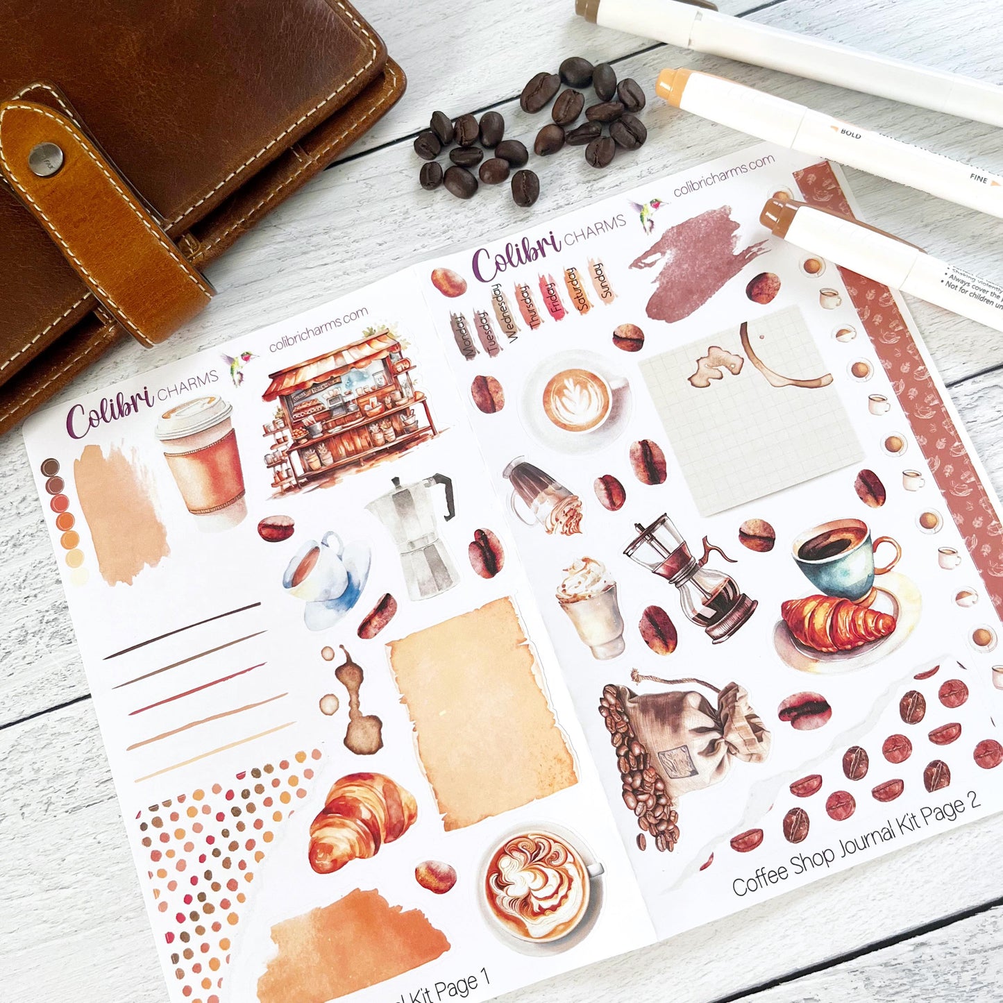 Coffee Lovers Planner Stickers | Coffee Shop Stickers | Cup of Joe Stickers | Coffee Drinker Stickers