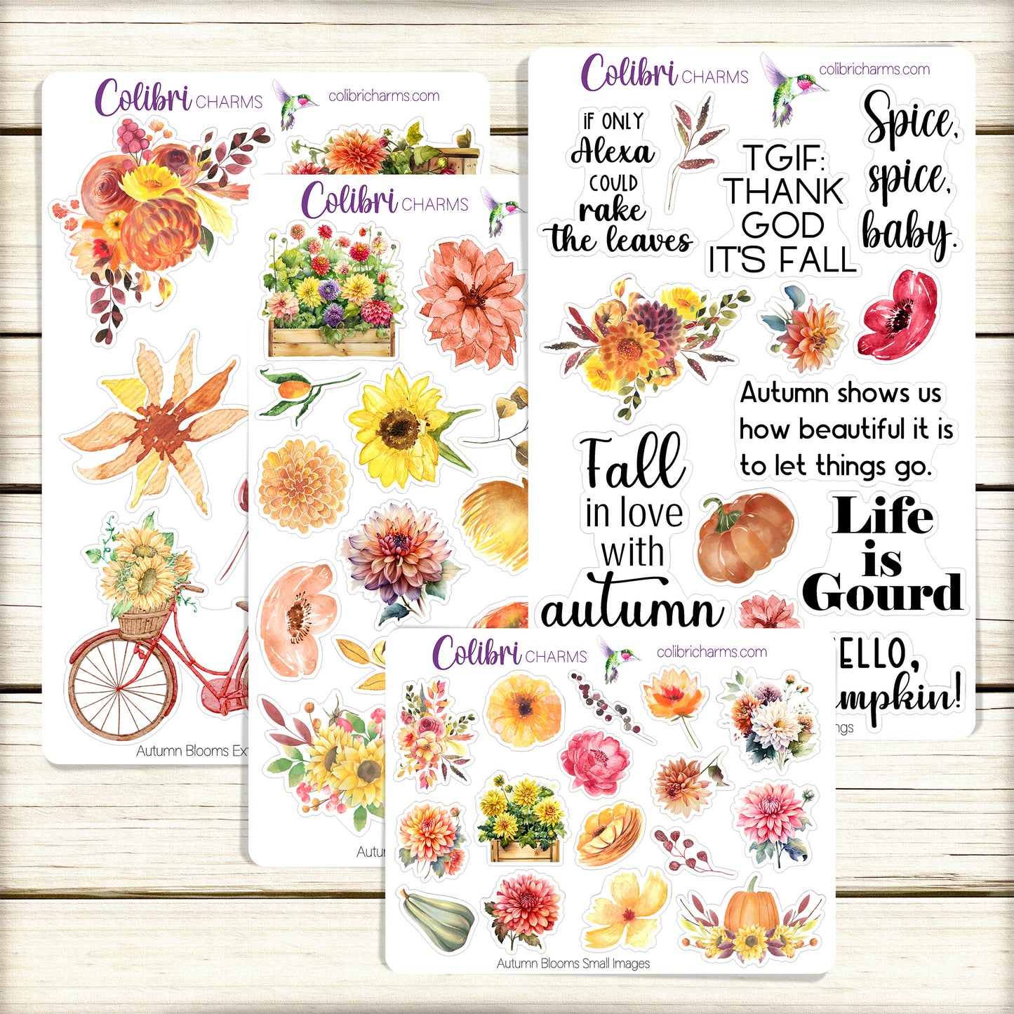 Autumn Blooms Planner Stickers | Fall Deco Stickers | Floral Planner Sticker Kit | Seasonal Planner Stickers