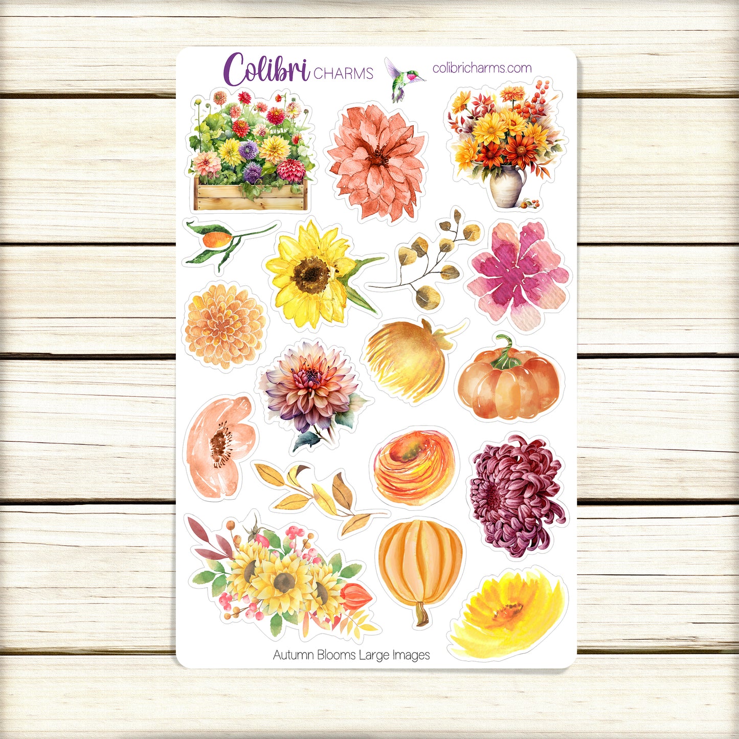 Autumn Blooms Planner Stickers | Fall Deco Stickers | Floral Planner Sticker Kit | Seasonal Planner Stickers