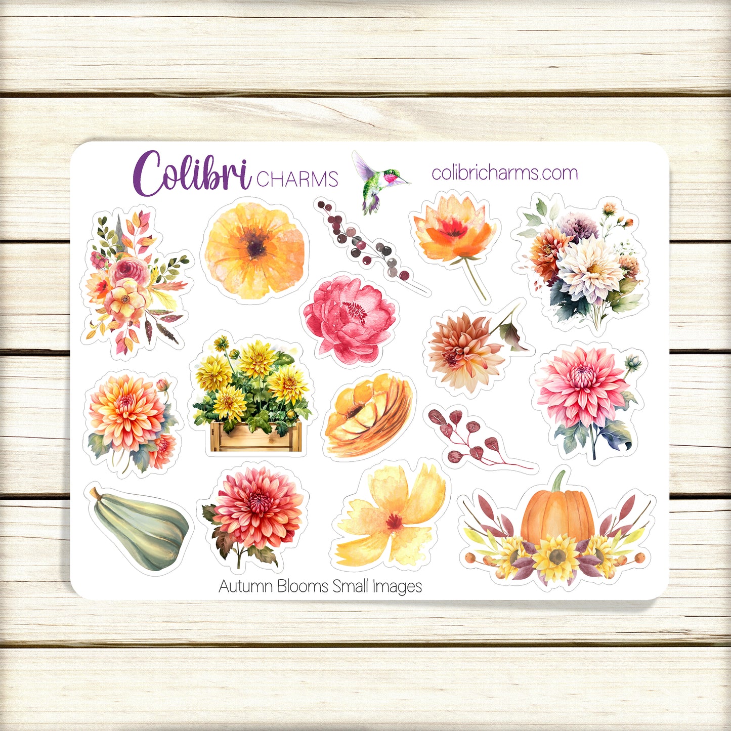Autumn Blooms Planner Stickers | Fall Deco Stickers | Floral Planner Sticker Kit | Seasonal Planner Stickers