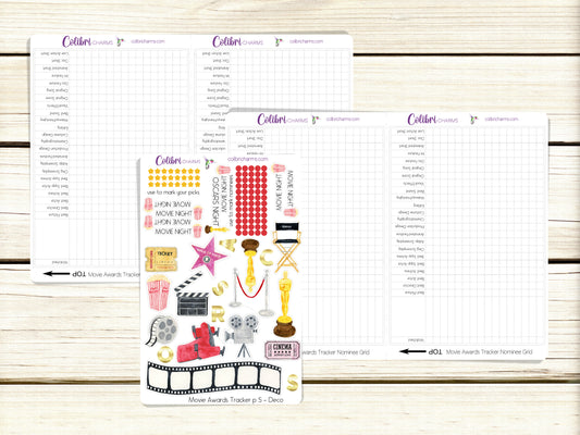 Movie Awards Tracker Stickers | Motion Picture Award Stickers | Hollywood Bullet Journal Stickers | Bujo