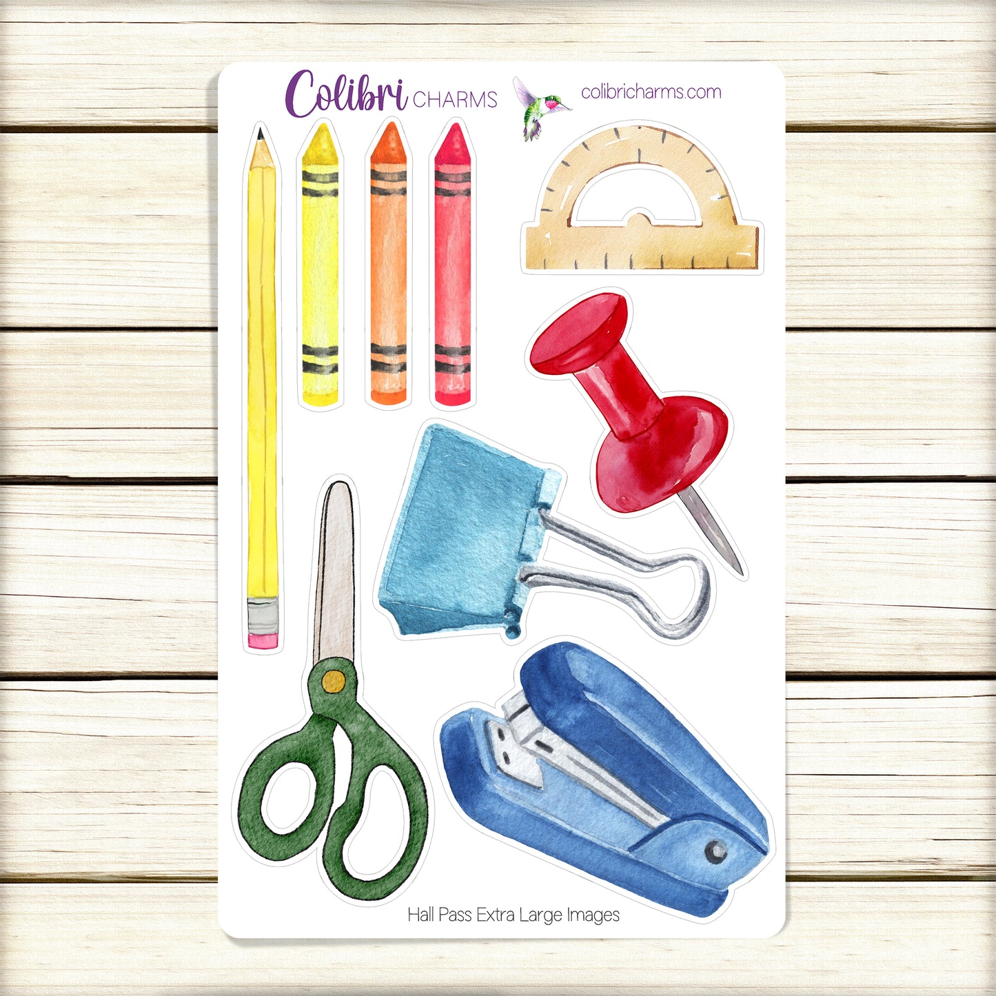Hall Pass Planner Stickers | School Days Deco Stickers | School-Themed Deco | Study Planner Sticker Kit | Seasonal Planner Stickers