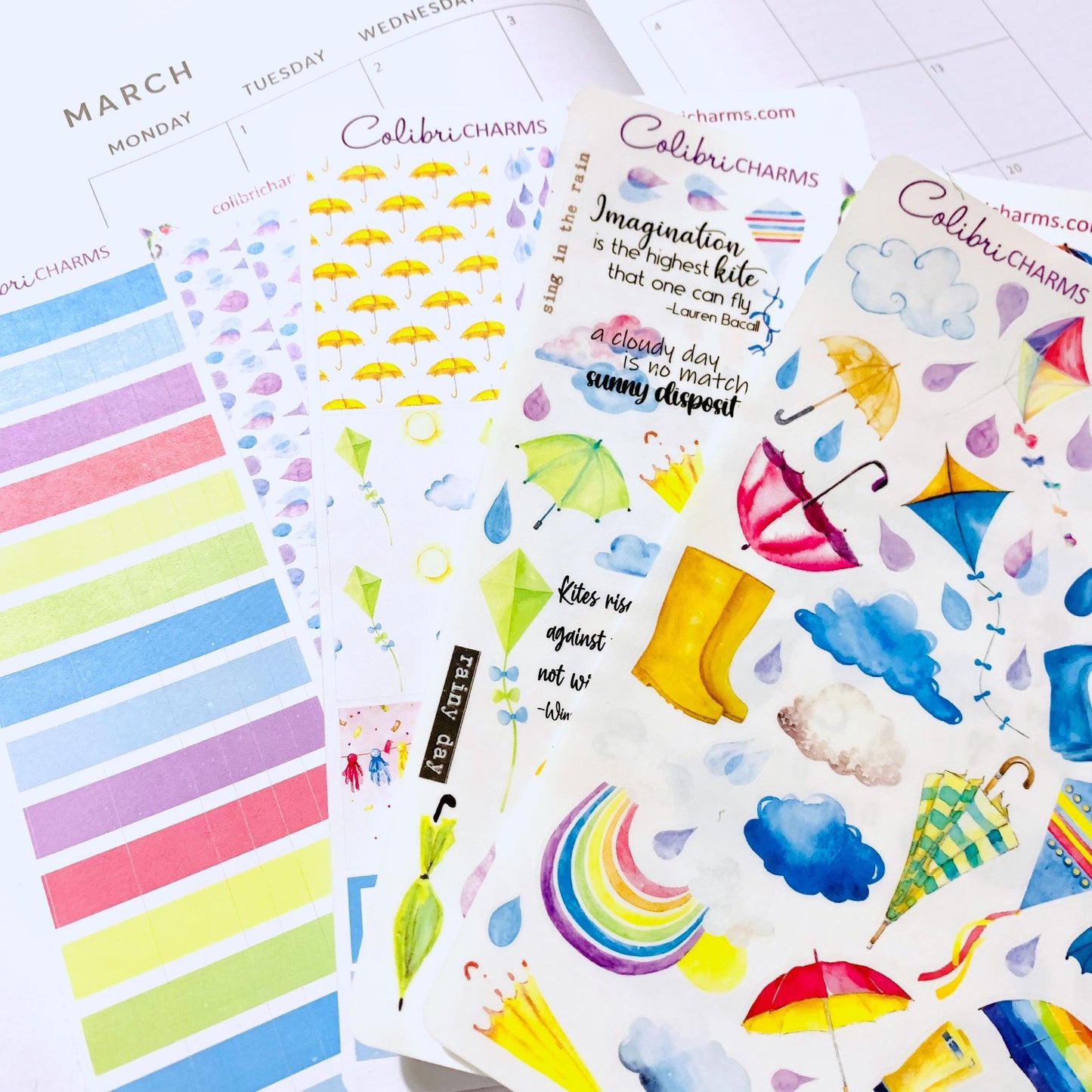 Chance of Showers Planner Stickers | Weather Stickers | Clouds Stickers | Rainbow Stickers | Seasonal Planner Stickers