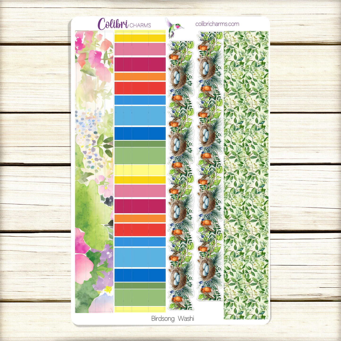 Birdsong Washi Strip Stickers | Springtime Deco | Aviary Planner Stickers | Seasonal Planner Stickers