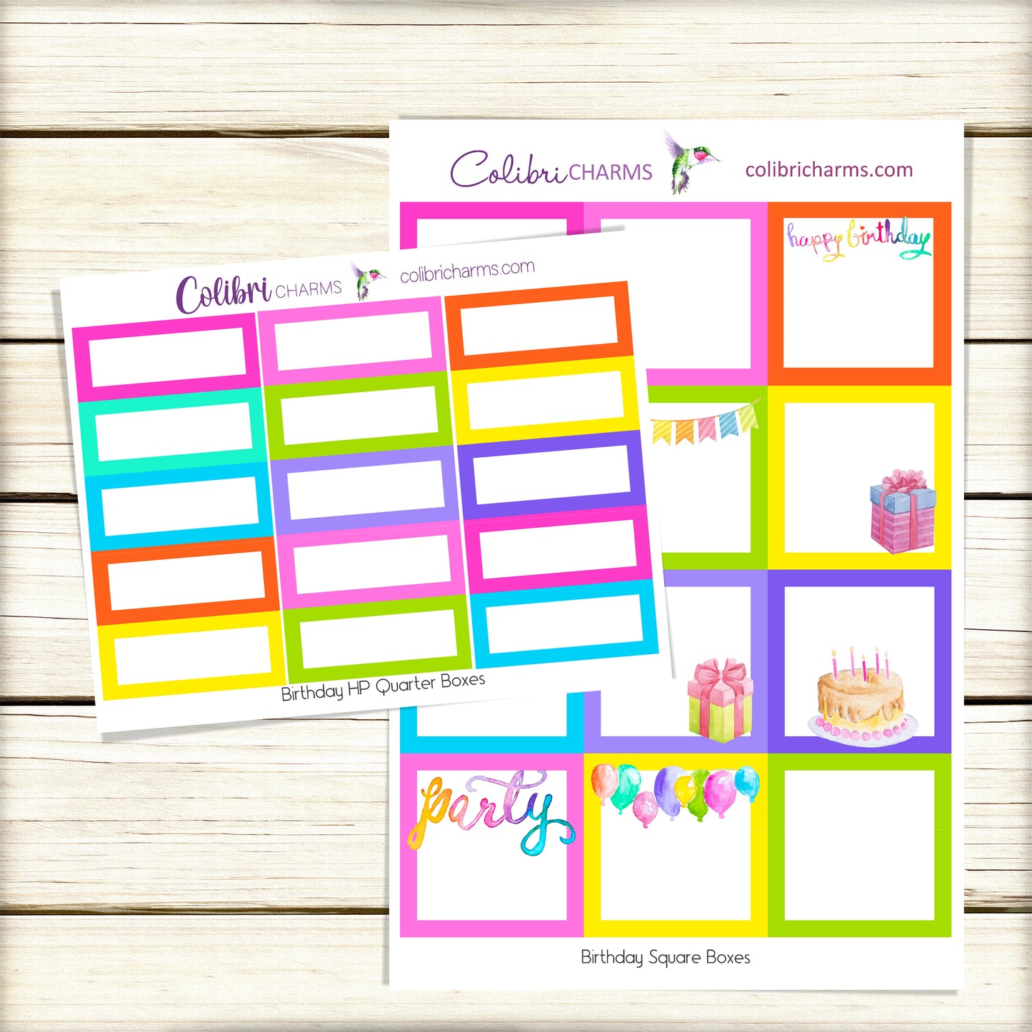 Birthday Box Planner Stickers | Celebration Happy Planner Stickers | Seasonal Planner |