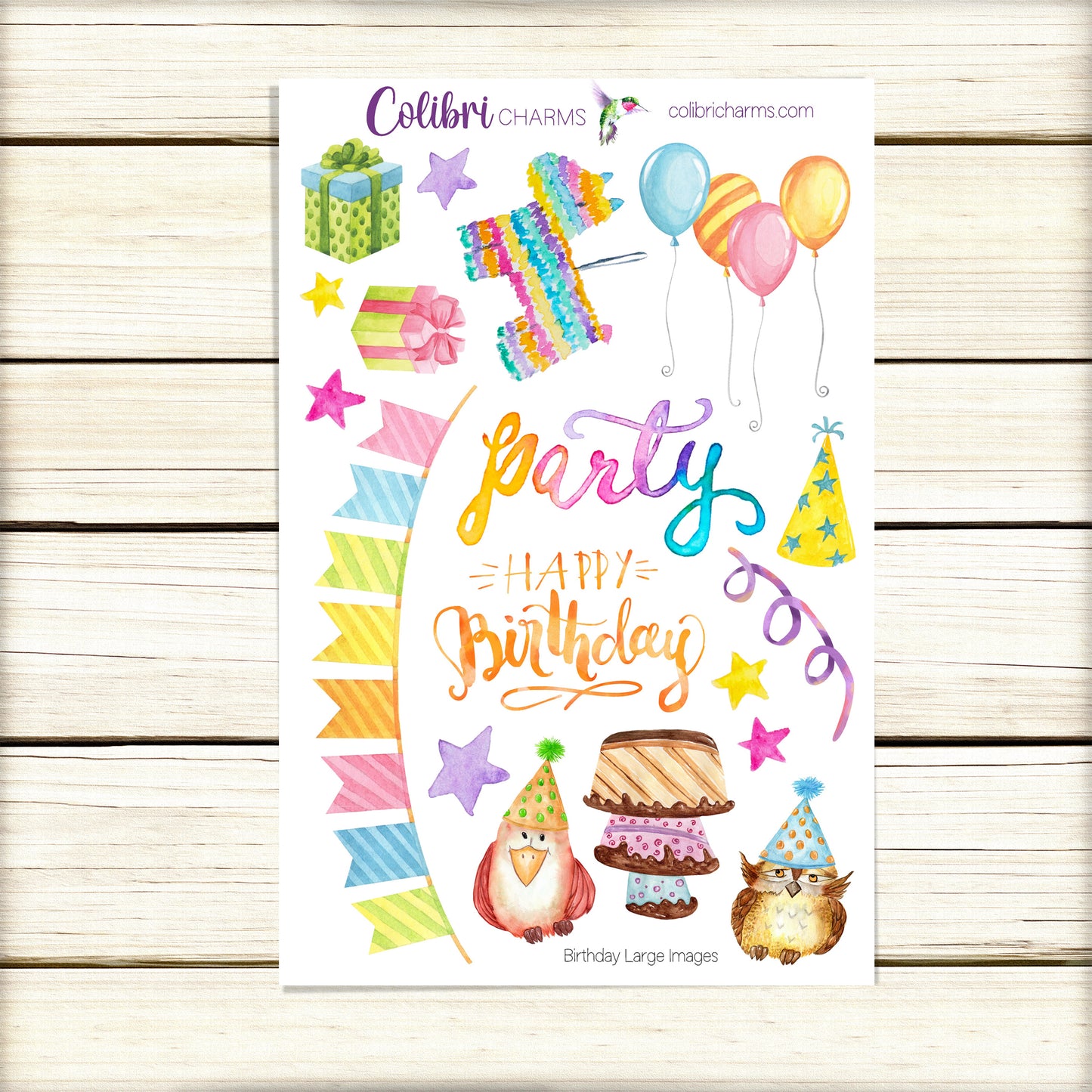 Owl Birthday Planner Stickers | Celebration Stickers | Seasonal Planner Stickers | Box Stickers