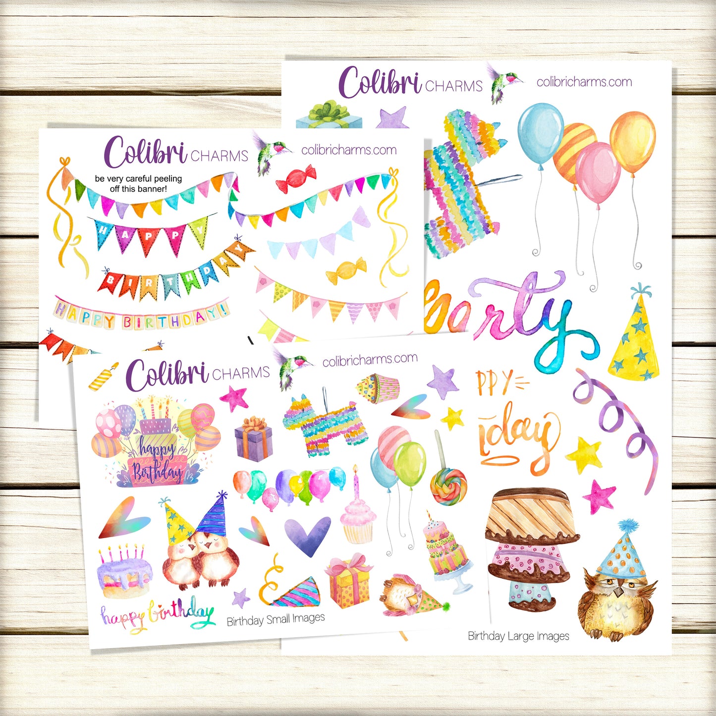 Owl Birthday Planner Stickers | Celebration Stickers | Seasonal Planner Stickers | Box Stickers