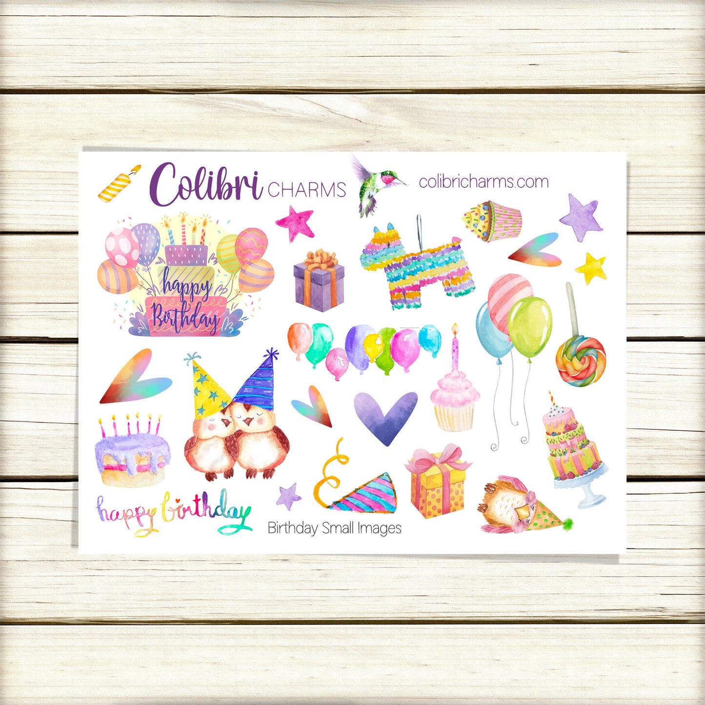 Owl Birthday Planner Stickers | Celebration Stickers | Seasonal Planner Stickers | Box Stickers