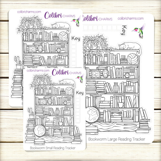 Reading Log Tracker Sticker, Bookworm Planner Stickers, Bujo, Bullet Journal Book Tracker