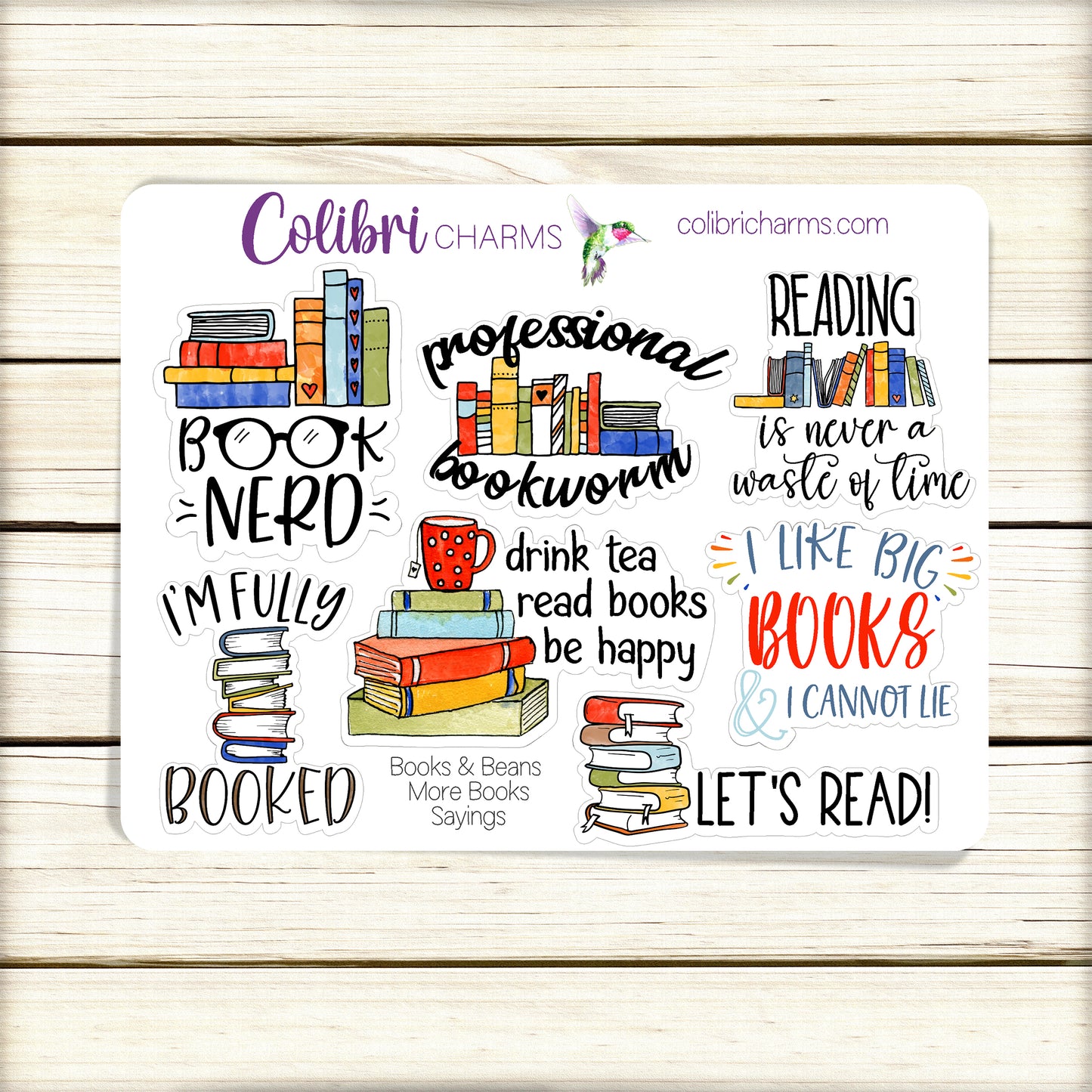 Book Journal Stickers | Reading Log Stickers | Bibliophile Planner Sticker Kit | Books & Beans Deco Stickers | Reader Challenge | Book Tracker |