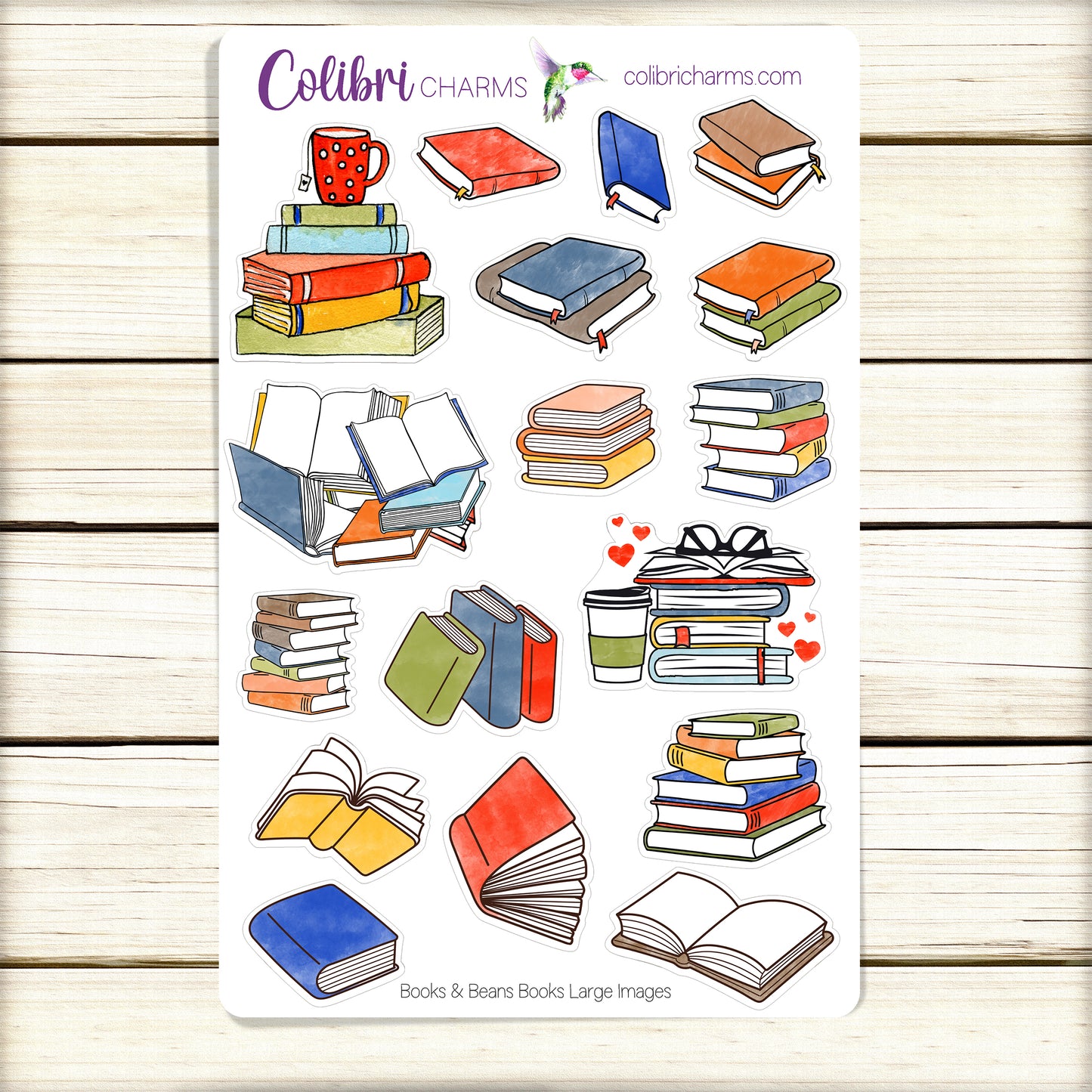Book Journal Stickers | Reading Log Stickers | Bibliophile Planner Sticker Kit | Books & Beans Deco Stickers | Reader Challenge | Book Tracker |