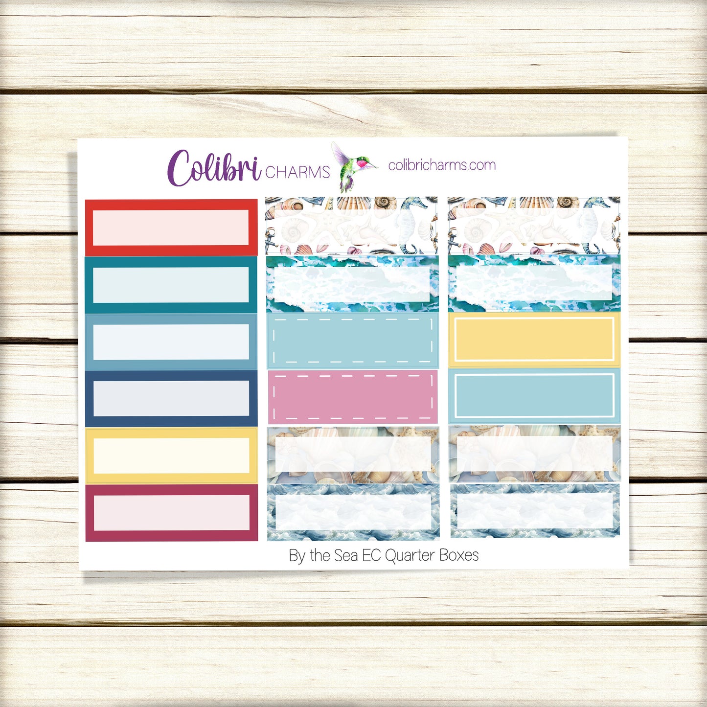 By the Sea Box Planner Stickers | Beach Vacation Happy Planner Stickers | Seasonal Planner |