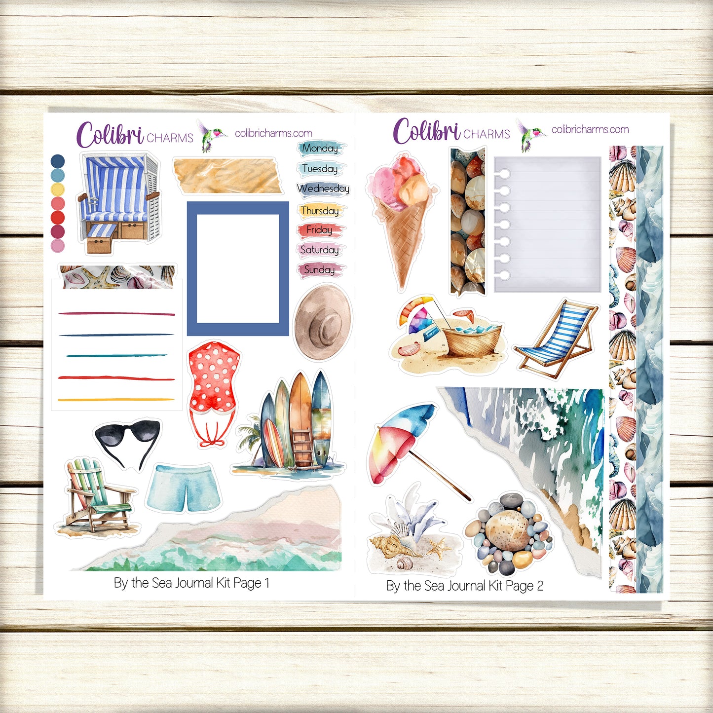 By the Sea Journal Kit | Seaside Planner Decor | Beach Lover Stickers | Vacation Planner Stickers | Bullet | Bujo