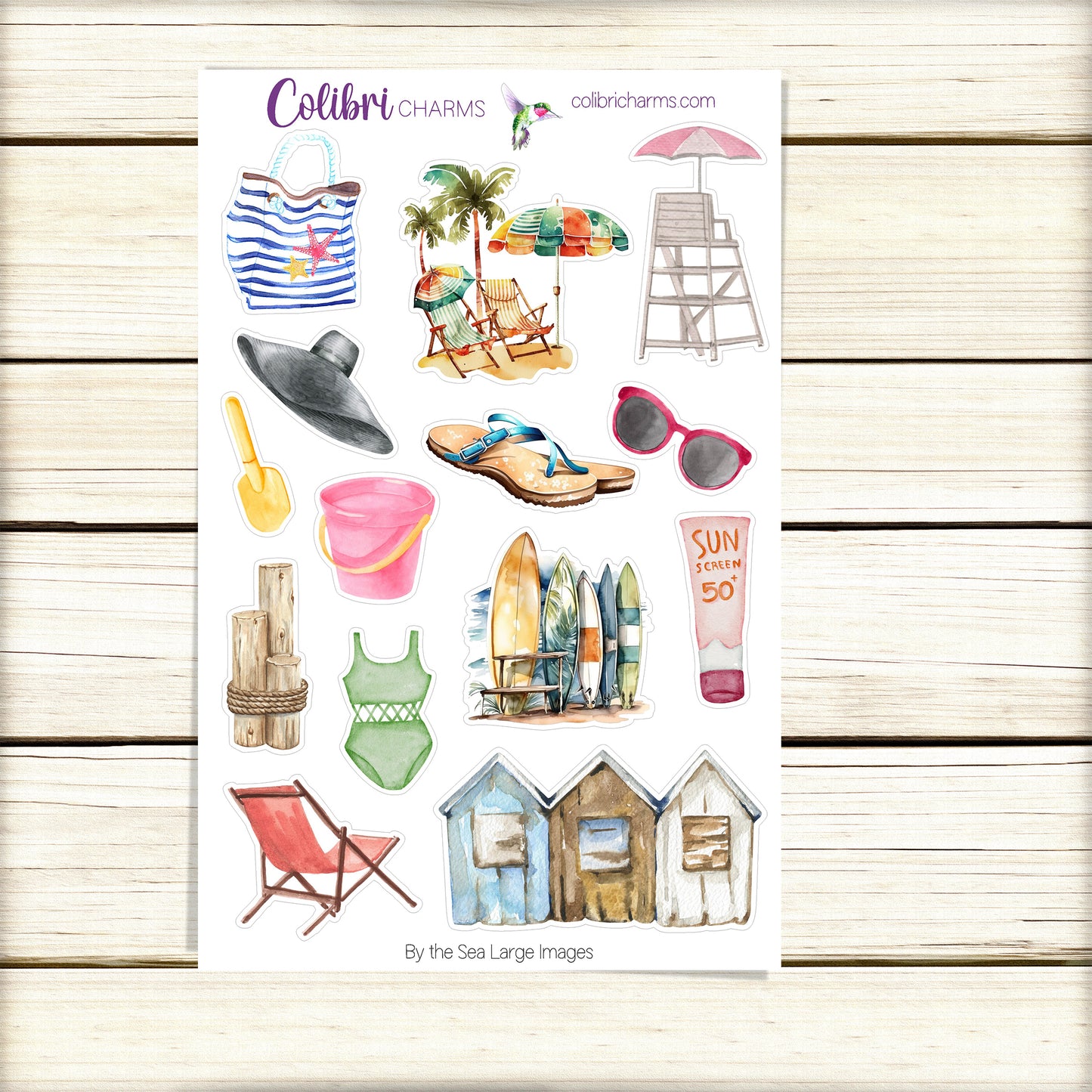By the Sea Planner Stickers | Seaside Deco Stickers | Beach Deco | Vacation Planner Sticker Kit | Seasonal Planner Stickers