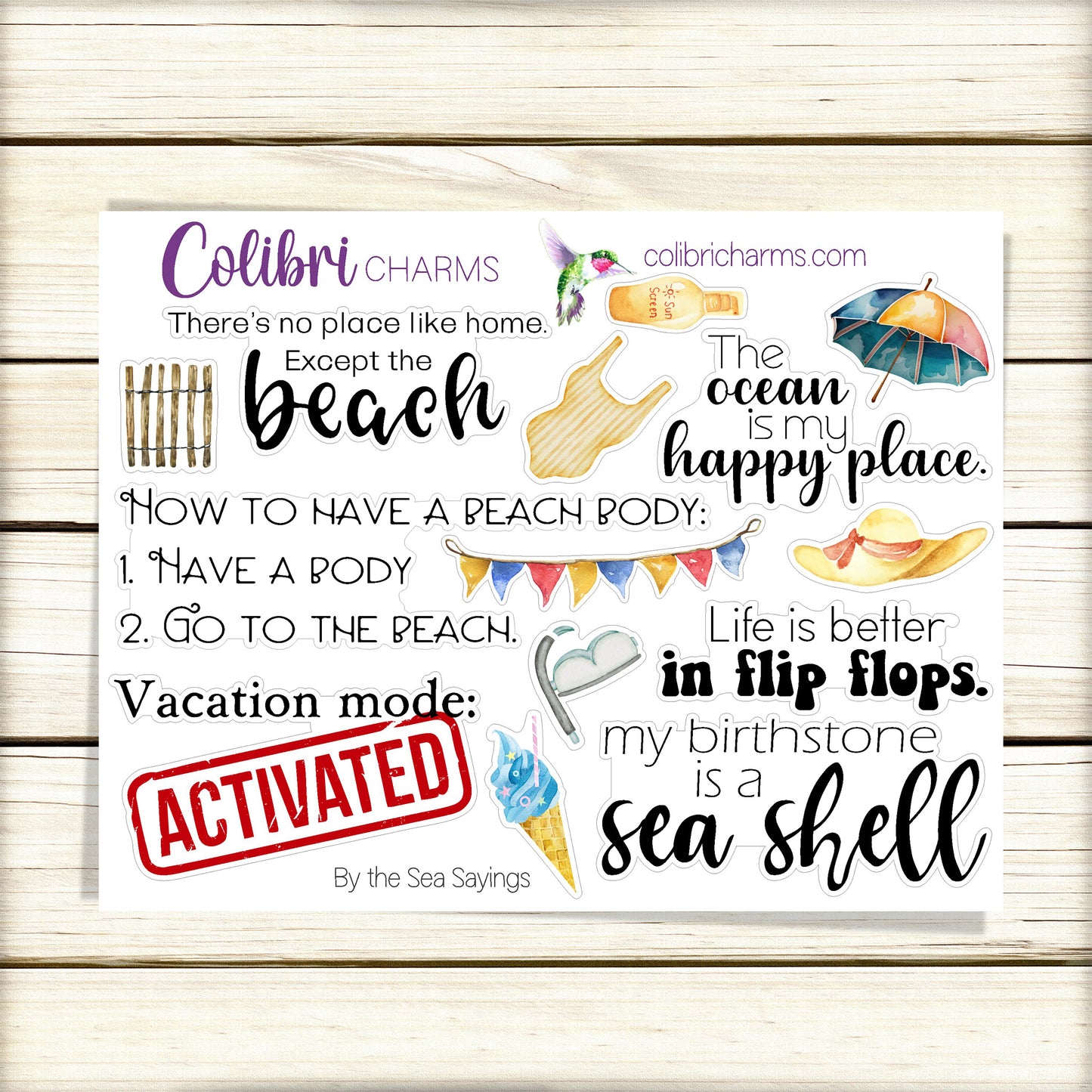 By the Sea Planner Stickers | Seaside Deco Stickers | Beach Deco | Vacation Planner Sticker Kit | Seasonal Planner Stickers