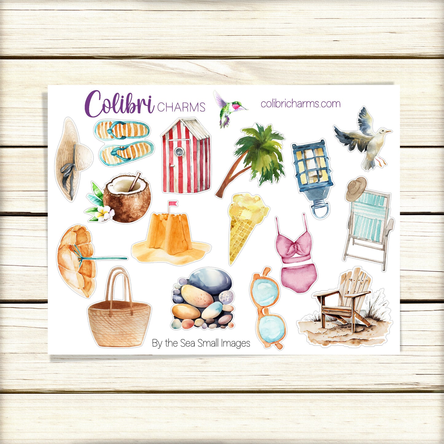 By the Sea Planner Stickers | Seaside Deco Stickers | Beach Deco | Vacation Planner Sticker Kit | Seasonal Planner Stickers