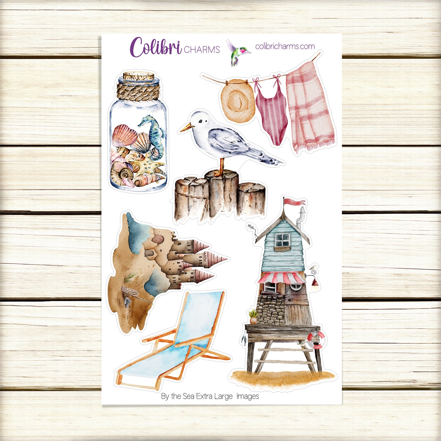 By the Sea Planner Stickers | Seaside Deco Stickers | Beach Deco | Vacation Planner Sticker Kit | Seasonal Planner Stickers