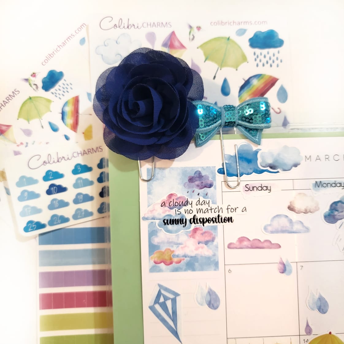 Chance of Showers Planner Stickers | Weather Stickers | Clouds Stickers | Rainbow Stickers | Seasonal Planner Stickers