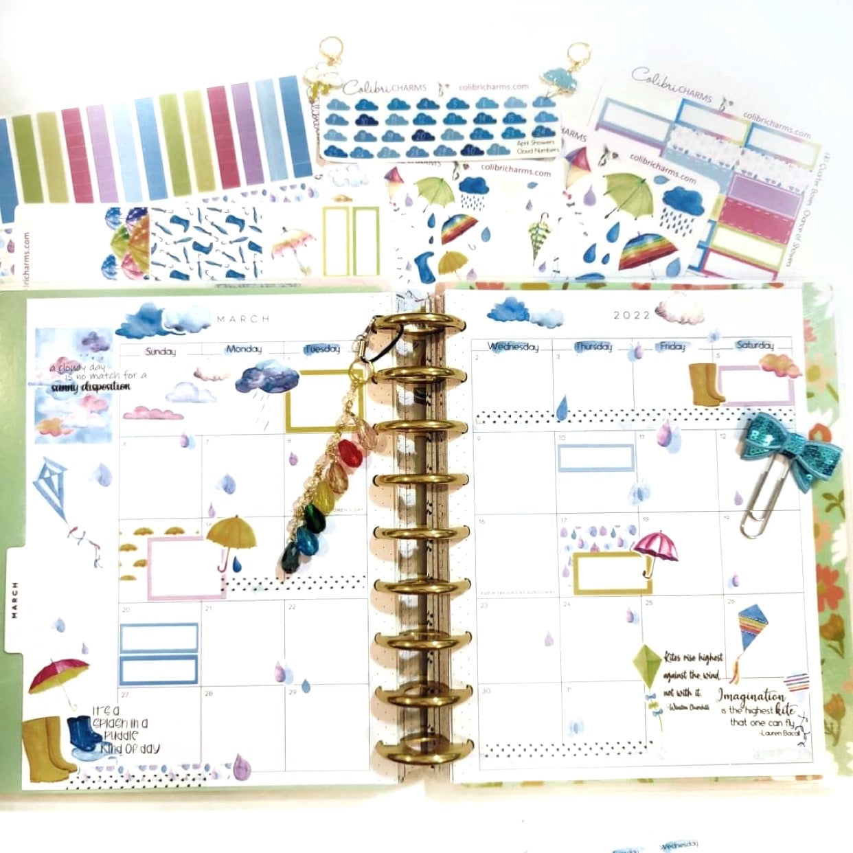 Chance of Showers Planner Stickers | Weather Stickers | Clouds Stickers | Rainbow Stickers | Seasonal Planner Stickers