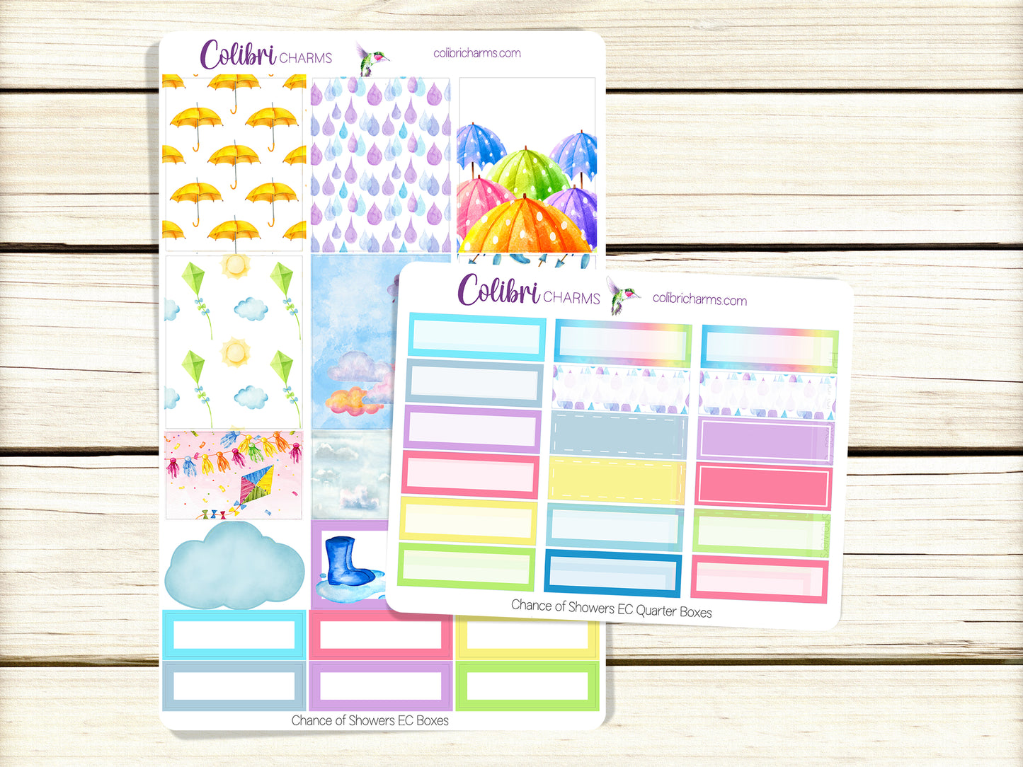 Chance of Showers Box Planner Stickers | Weather Stickers | Rainy Day Stickers | Happy Planner Stickers | Seasonal Planner Stickers