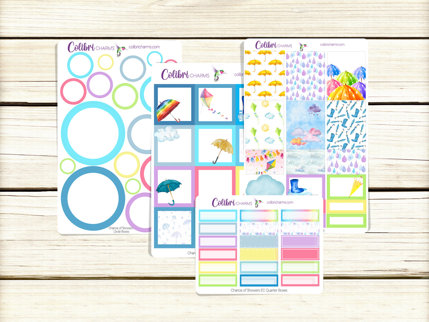 Chance of Showers Box Planner Stickers | Weather Stickers | Rainy Day Stickers | Happy Planner Stickers | Seasonal Planner Stickers
