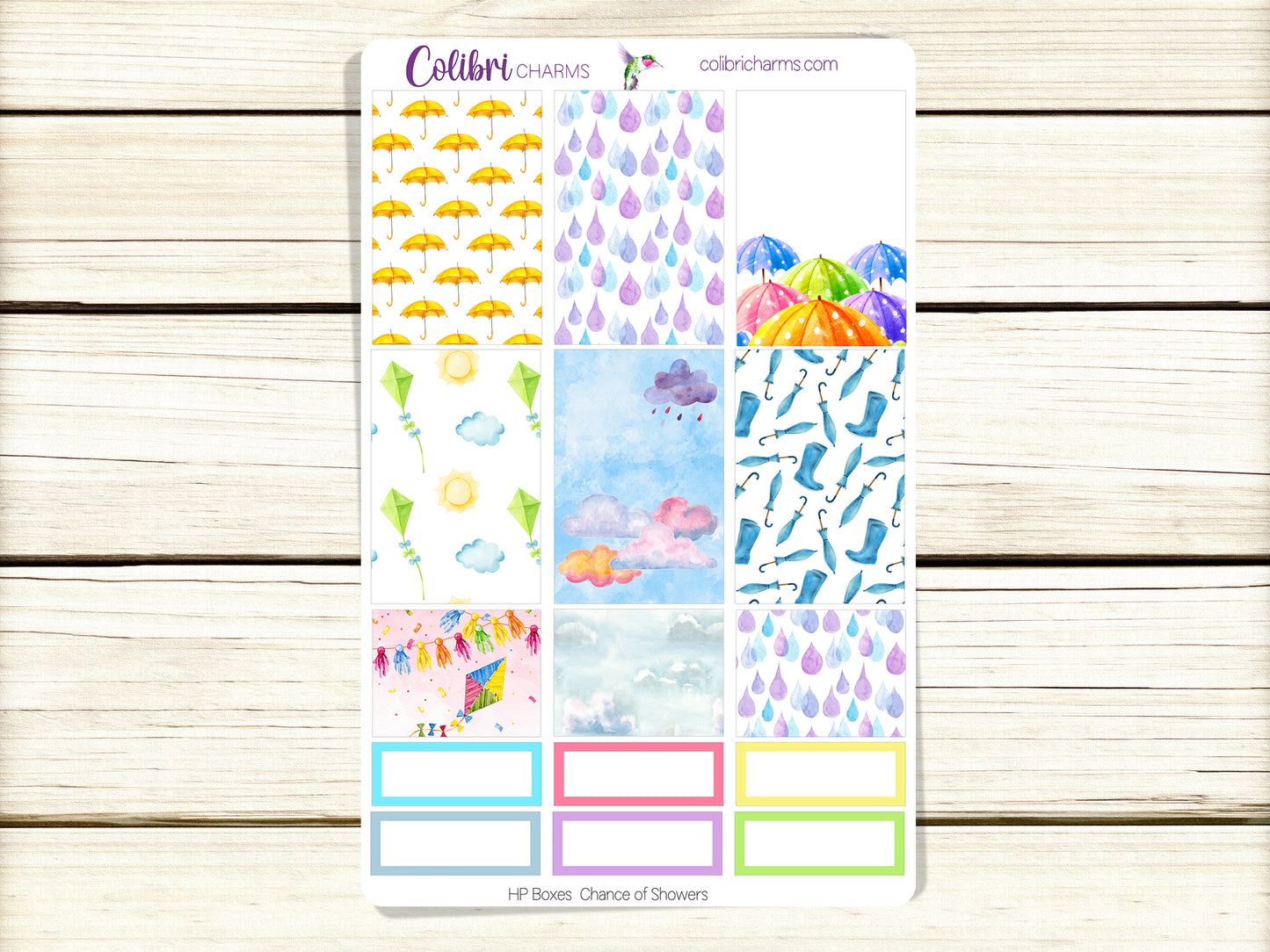 Chance of Showers Box Planner Stickers | Weather Stickers | Rainy Day Stickers | Happy Planner Stickers | Seasonal Planner Stickers