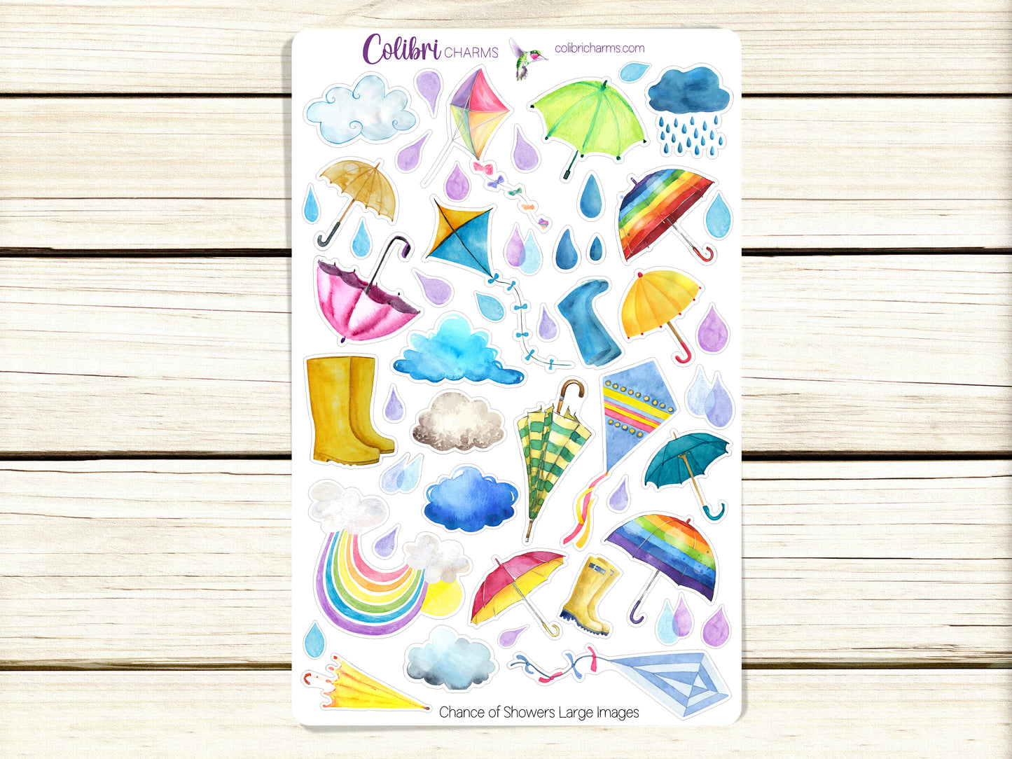 Chance of Showers Planner Stickers | Weather Stickers | Clouds Stickers | Rainbow Stickers | Seasonal Planner Stickers