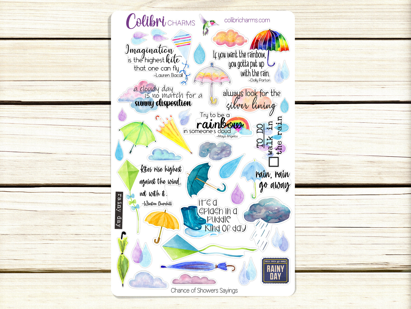 Chance of Showers Planner Stickers | Weather Stickers | Clouds Stickers | Rainbow Stickers | Seasonal Planner Stickers