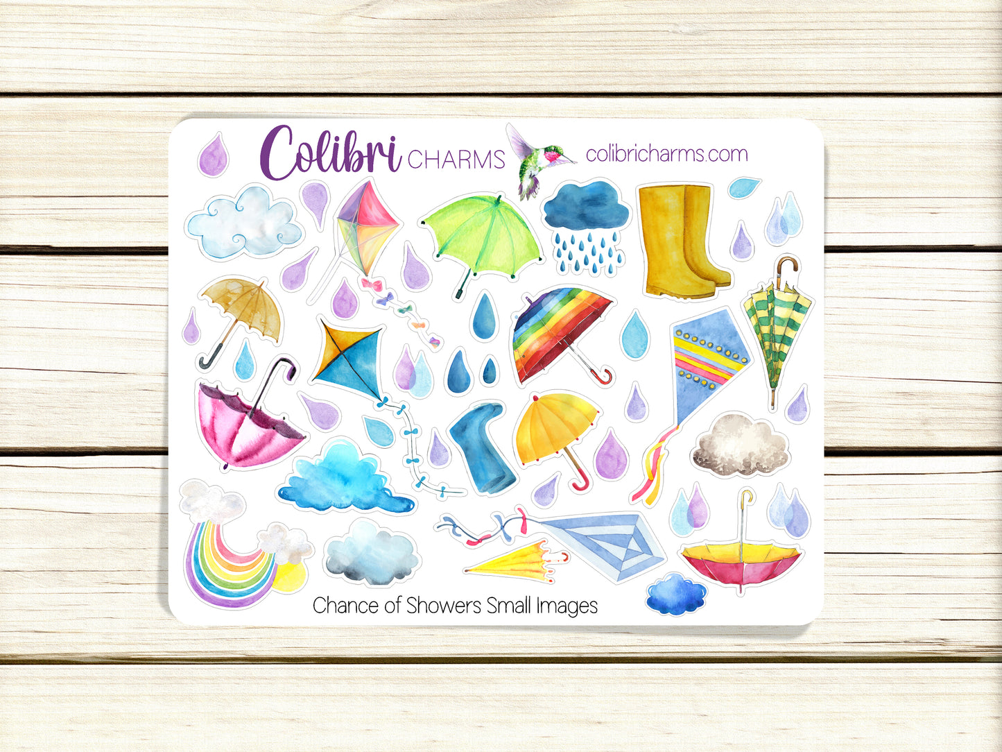 Chance of Showers Planner Stickers | Weather Stickers | Clouds Stickers | Rainbow Stickers | Seasonal Planner Stickers