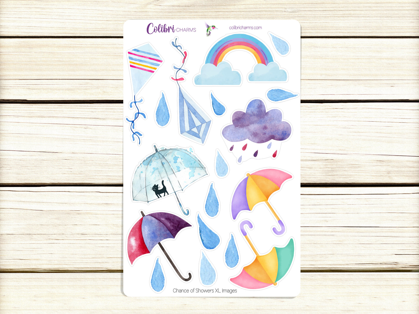 Chance of Showers Planner Stickers | Weather Stickers | Clouds Stickers | Rainbow Stickers | Seasonal Planner Stickers