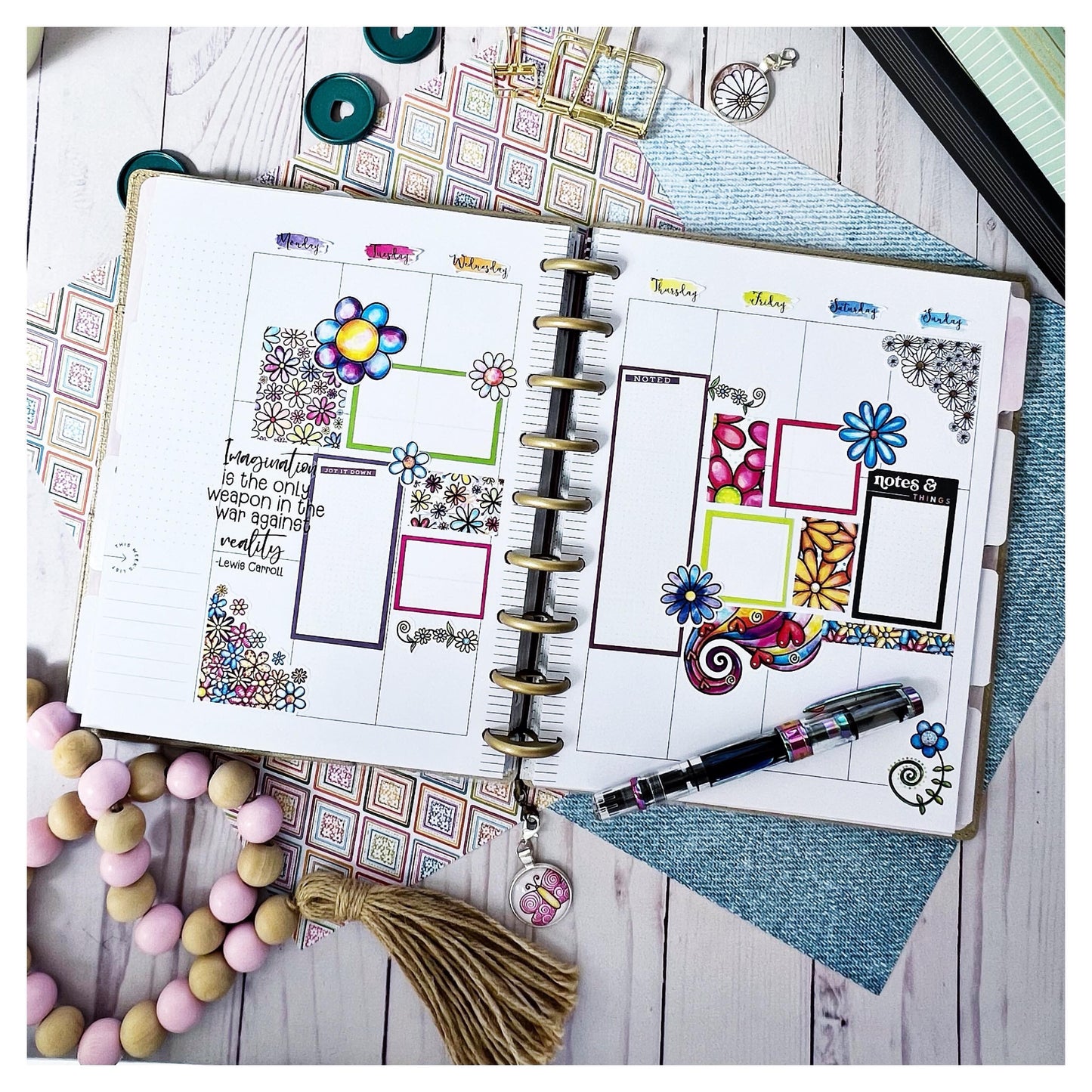 Doodled Garden Planner Stickers | Summer Deco Stickers | Colorful Deco | Whimsical Planner Sticker Kit | Seasonal Planner Stickers