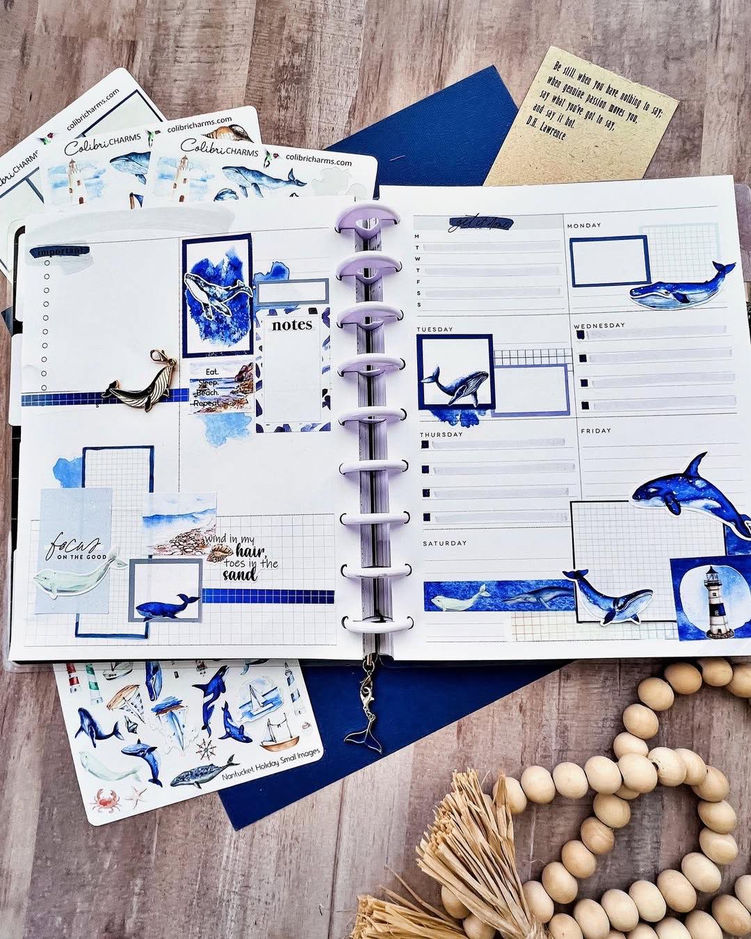 Nantucket Holiday Planner Stickers | Whales Stickers | Lighthouses | Sailboat Planner Sticker Kit | Seasonal Planner Stickers