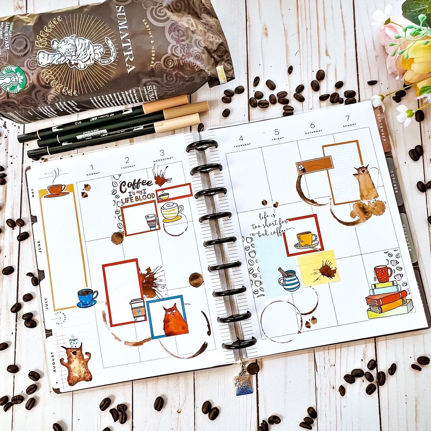 Book Journal Stickers | Reading Log Stickers | Bibliophile Planner Sticker Kit | Books & Beans Deco Stickers | Reader Challenge | Book Tracker |