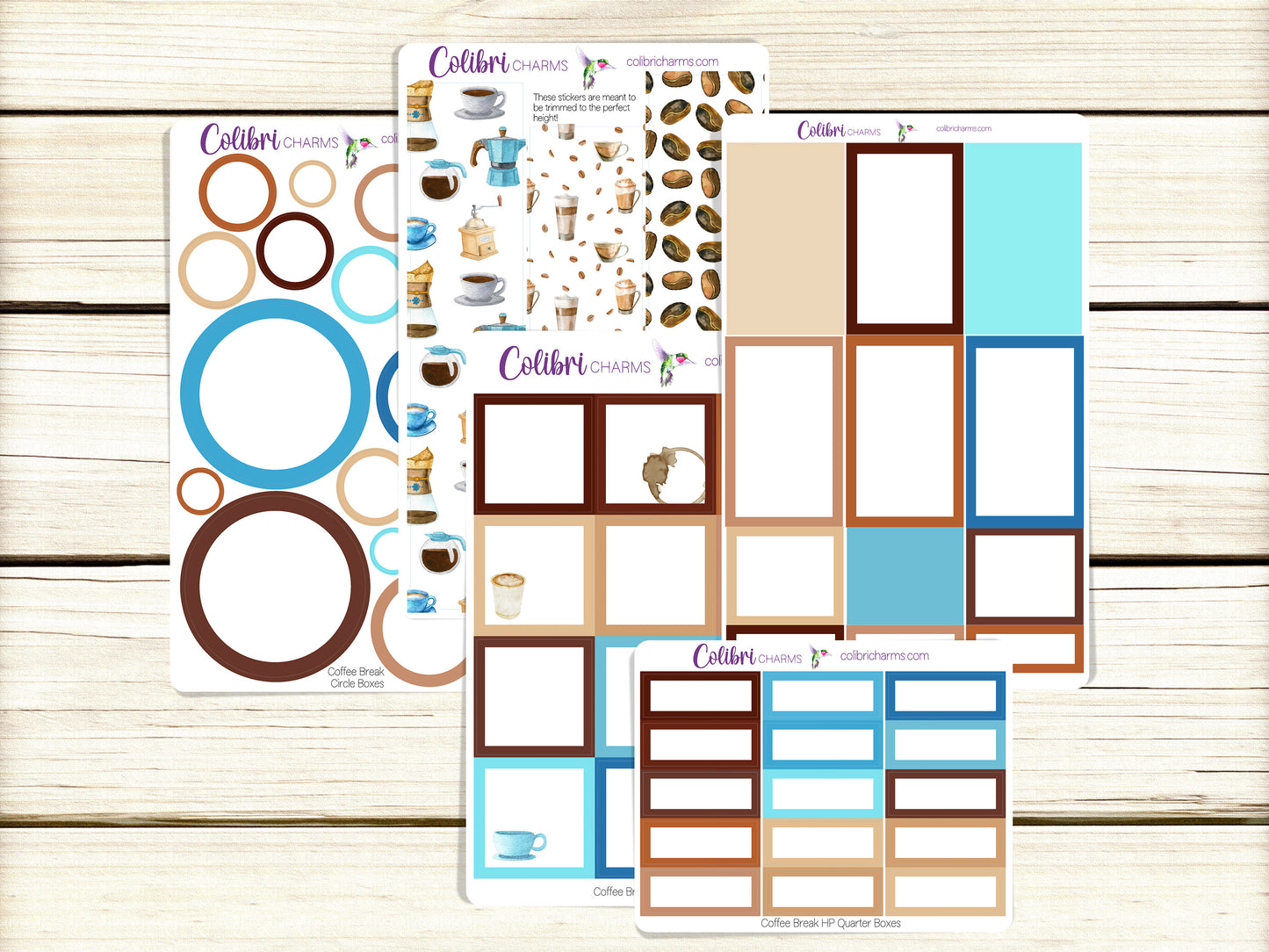 Coffee Break Box Planner Stickers, Happy Planner Stickers, Seasonal Planner, Functional Planning