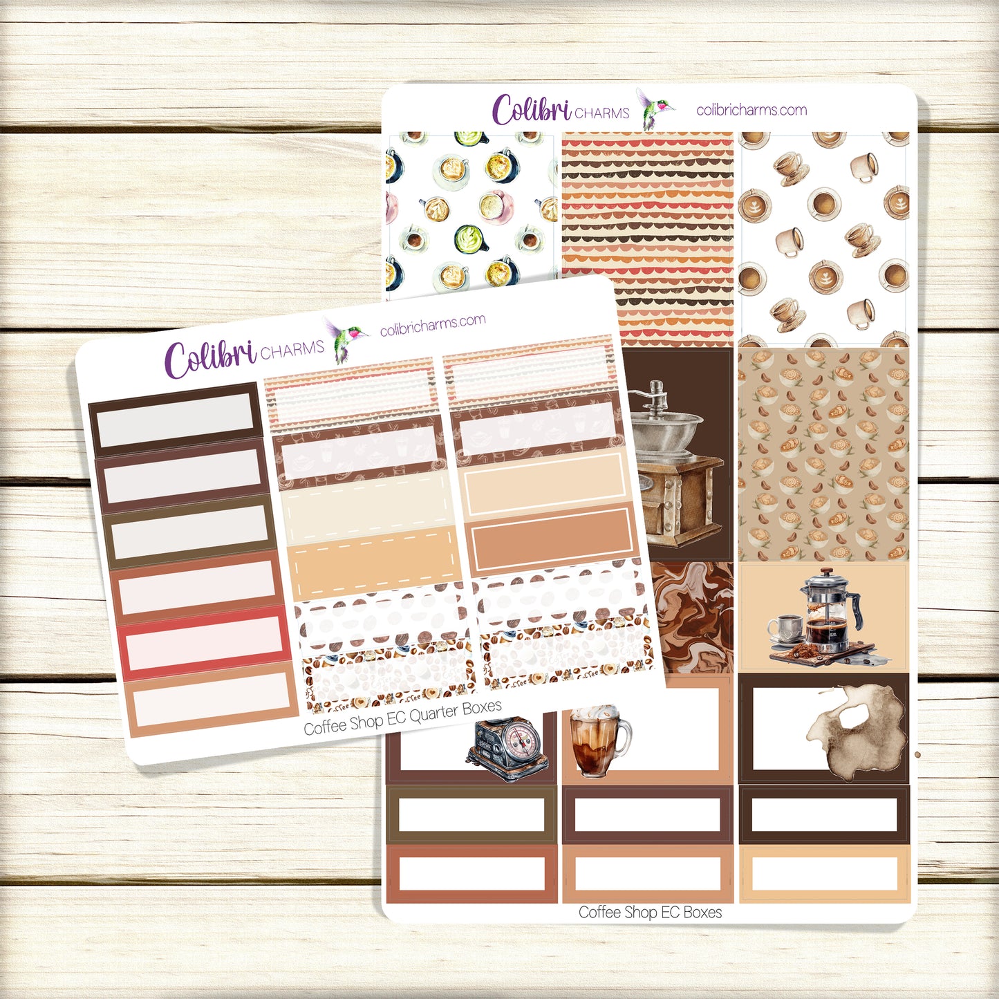 Coffee Shop Box Planner Stickers | Caffeine Lover Happy Planner Stickers | Seasonal Planner | Tea Drinker