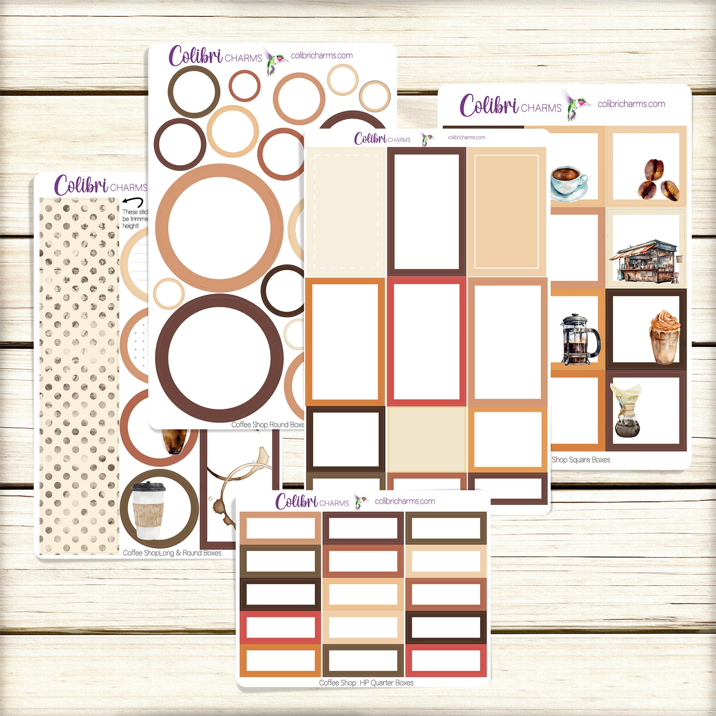 Coffee Shop Box Planner Stickers | Caffeine Lover Happy Planner Stickers | Seasonal Planner | Tea Drinker