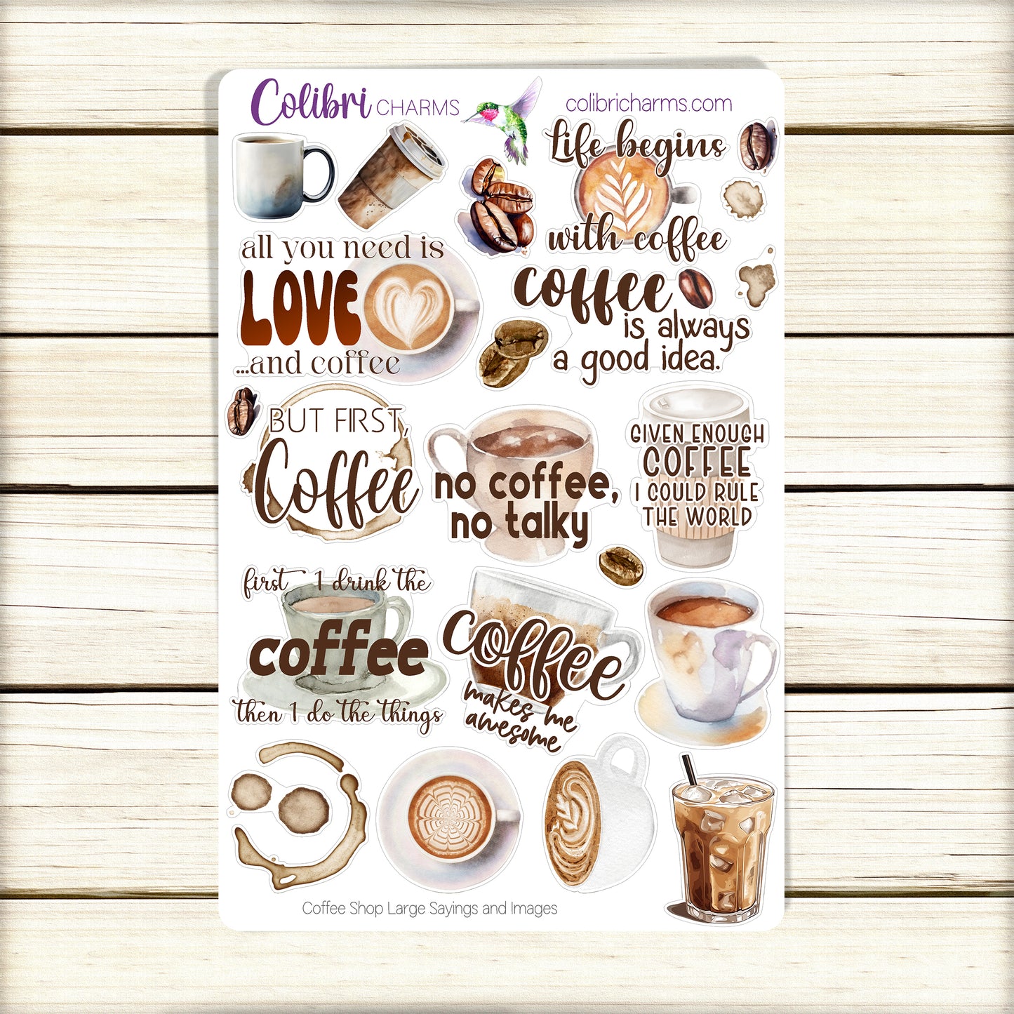 Coffee Lovers Planner Stickers | Coffee Shop Stickers | Cup of Joe Stickers | Coffee Drinker Stickers