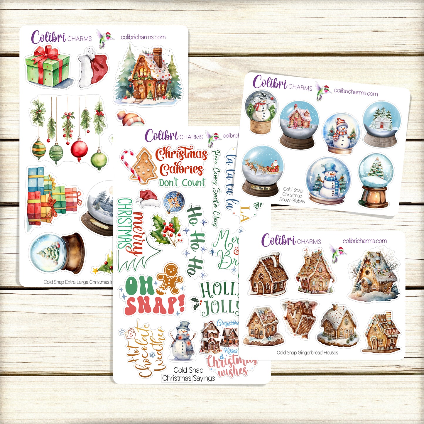 Christmas Planner Stickers | Cold Snap | Holiday Deco Stickers | Gingerbread House Deco | Snow Globe Planner Sticker Kit | Seasonal Planner Stickers