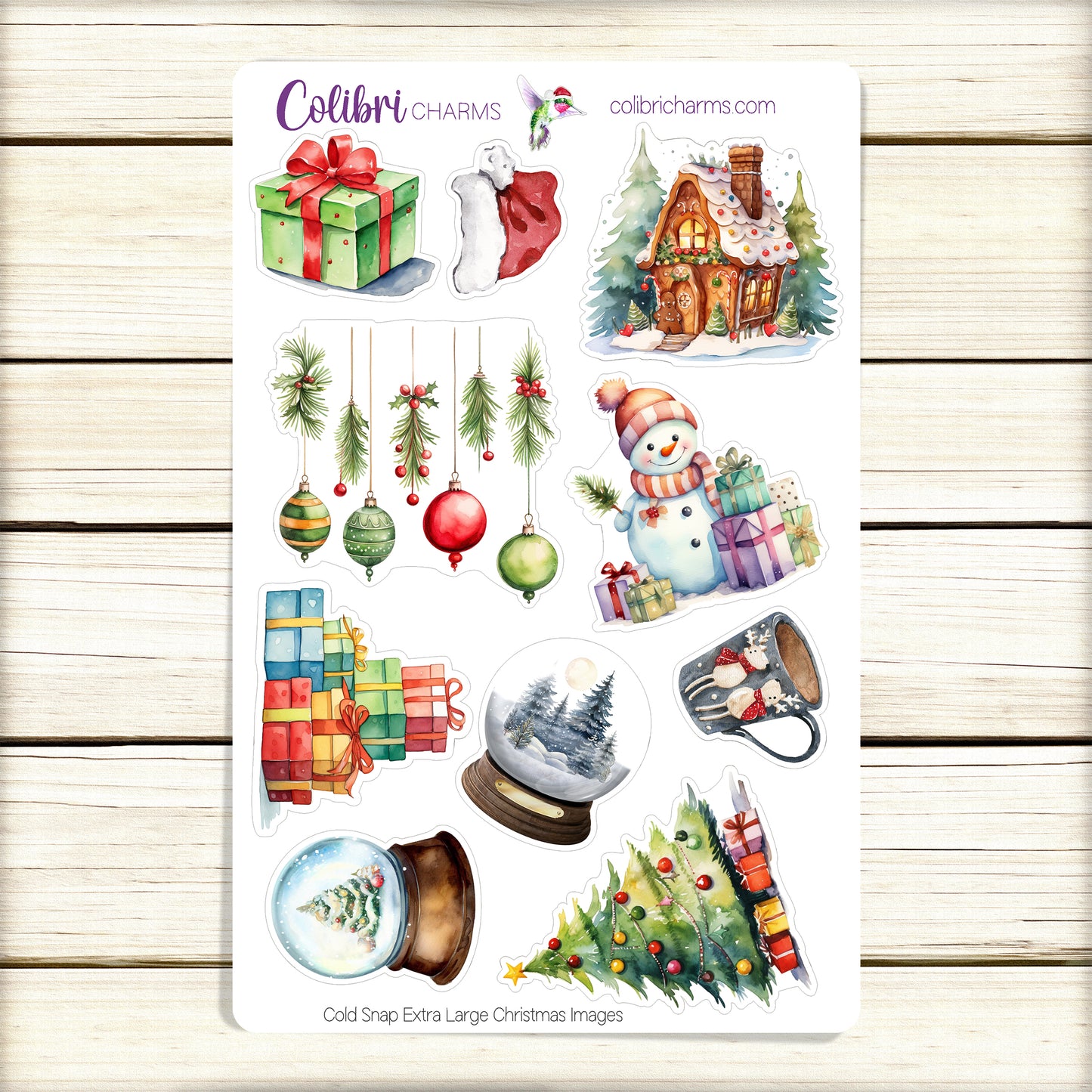 Christmas Planner Stickers | Cold Snap | Holiday Deco Stickers | Gingerbread House Deco | Snow Globe Planner Sticker Kit | Seasonal Planner Stickers