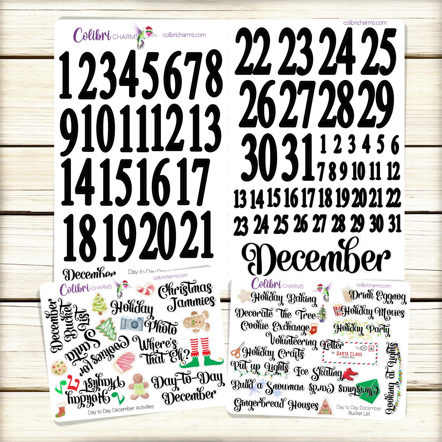 Day to Day December Stickers | Daily December Stickers | Holiday Stickers | Seasonal Planner Stickers